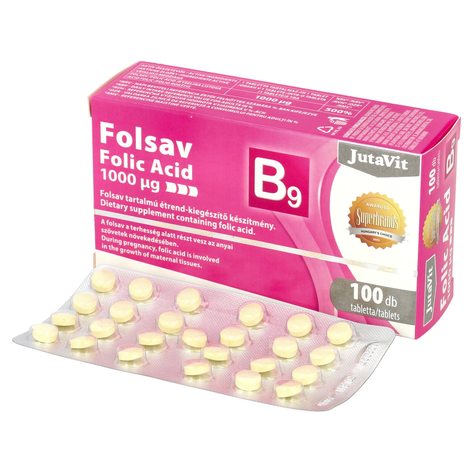 Jutavit Folsav 1000 Ug 100 db Filmtabletta