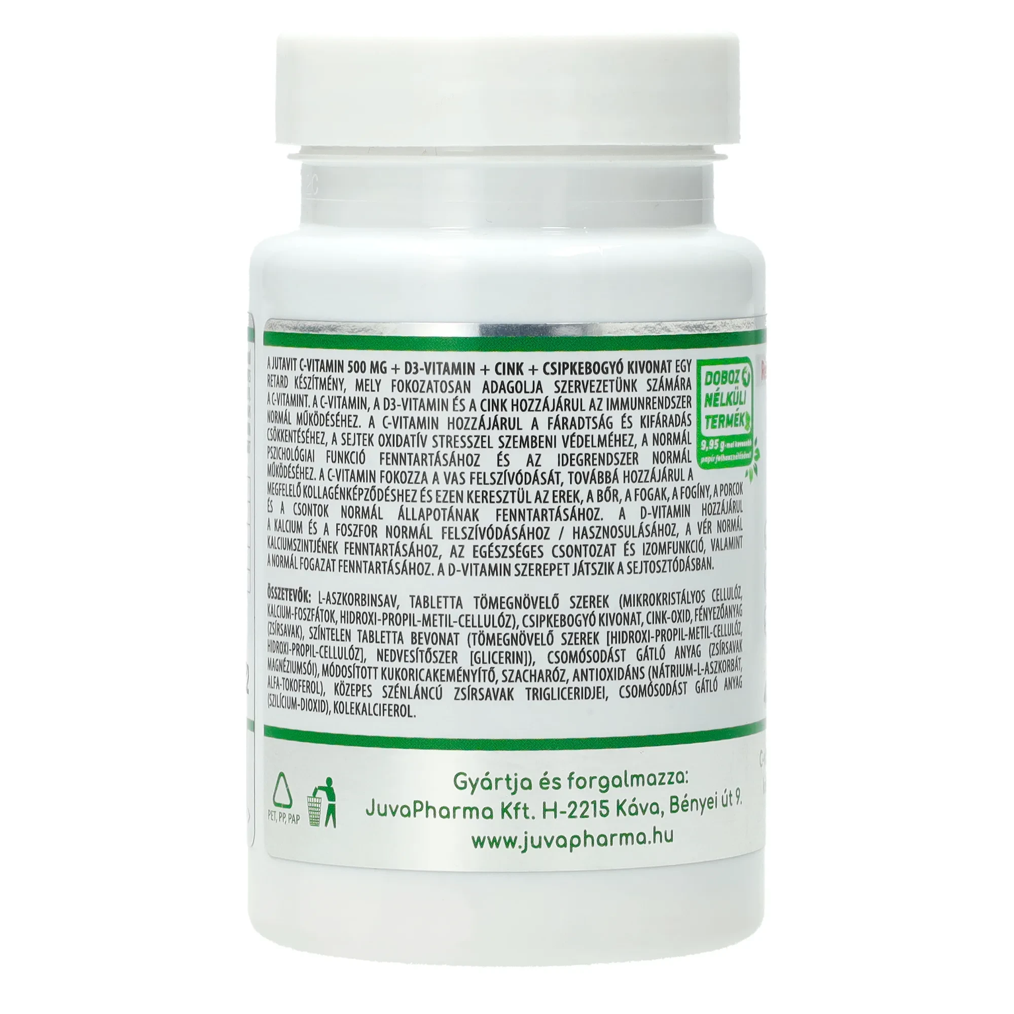 JutaVit C-vitamin 500mg retard csipkebogyó+D3+Cink 45db