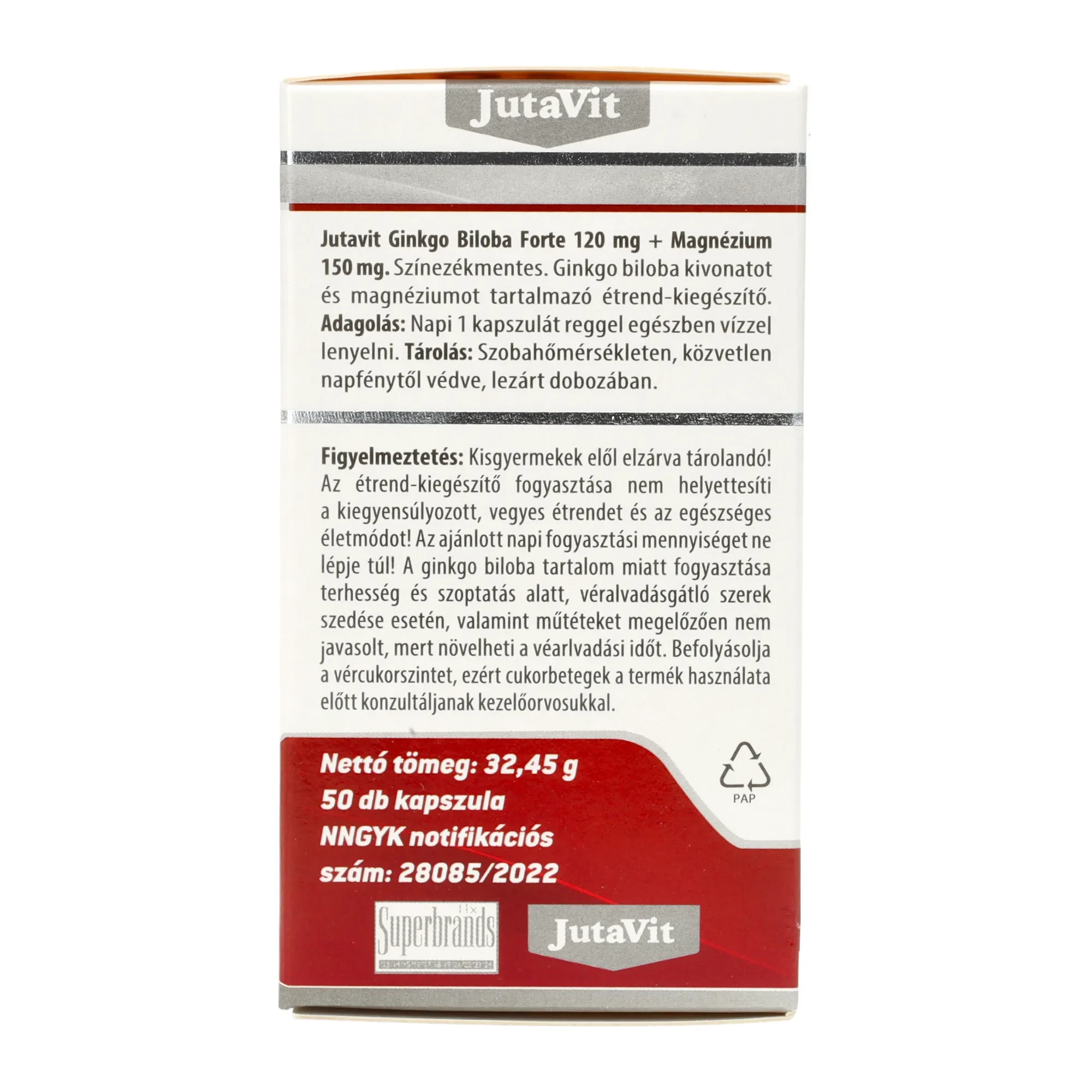 JutaVit Ginkgo Biloba forte 120 mg+Magnézium 150mg 50db