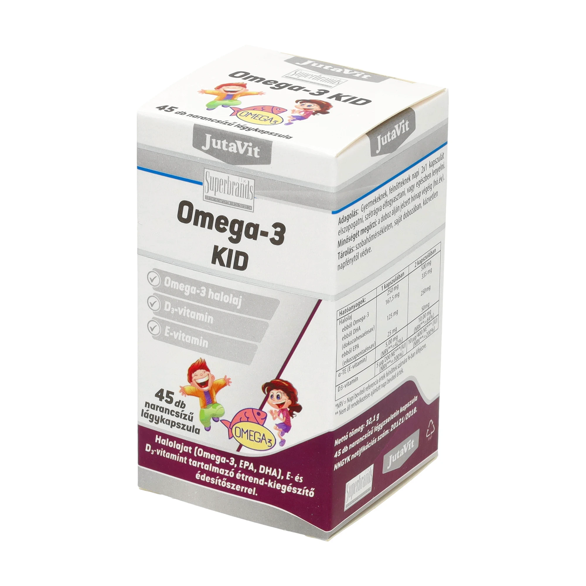 JutaVit Omega-3 kid rágókapszula 45db