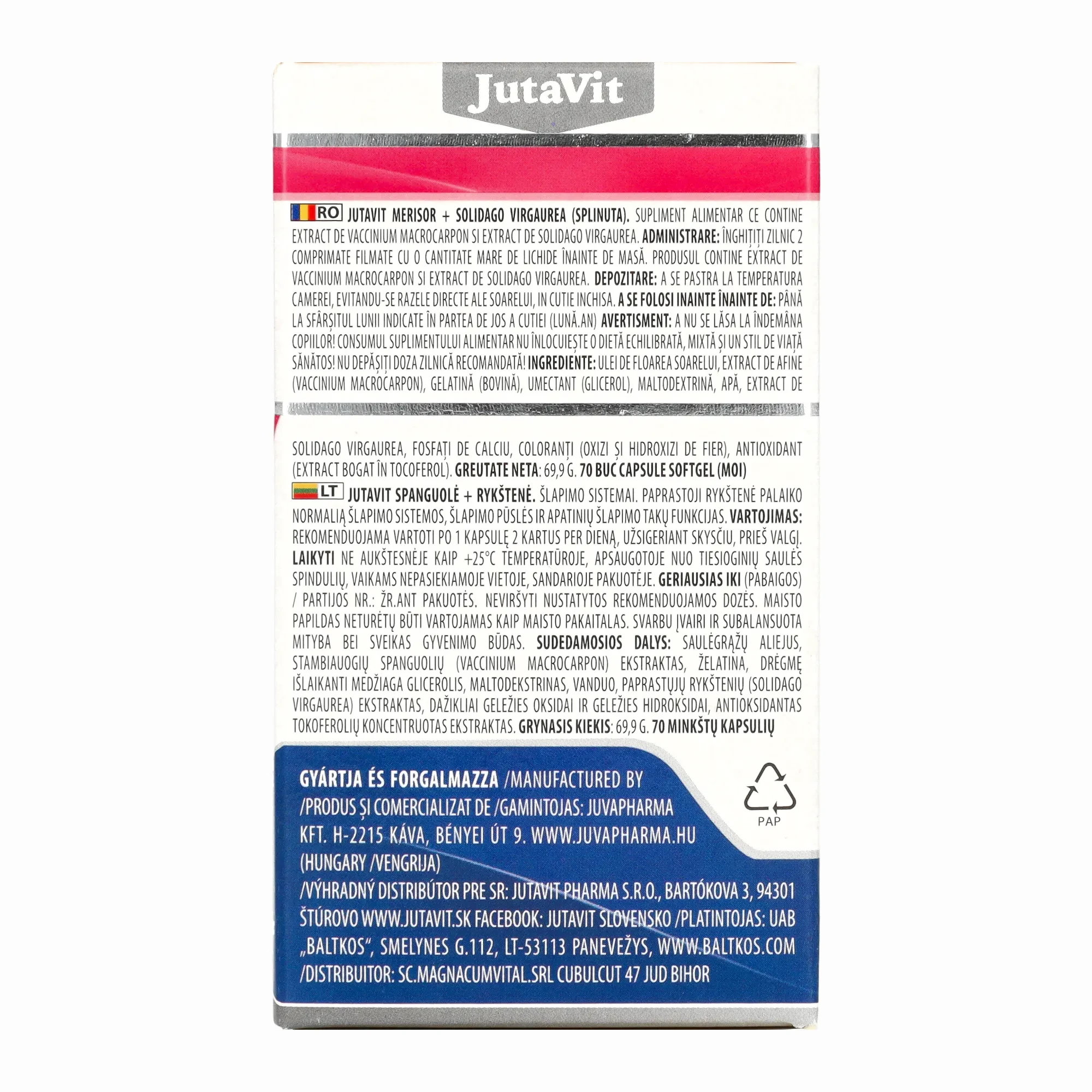 JutaVit Tőzegáfonya kapszula 70db