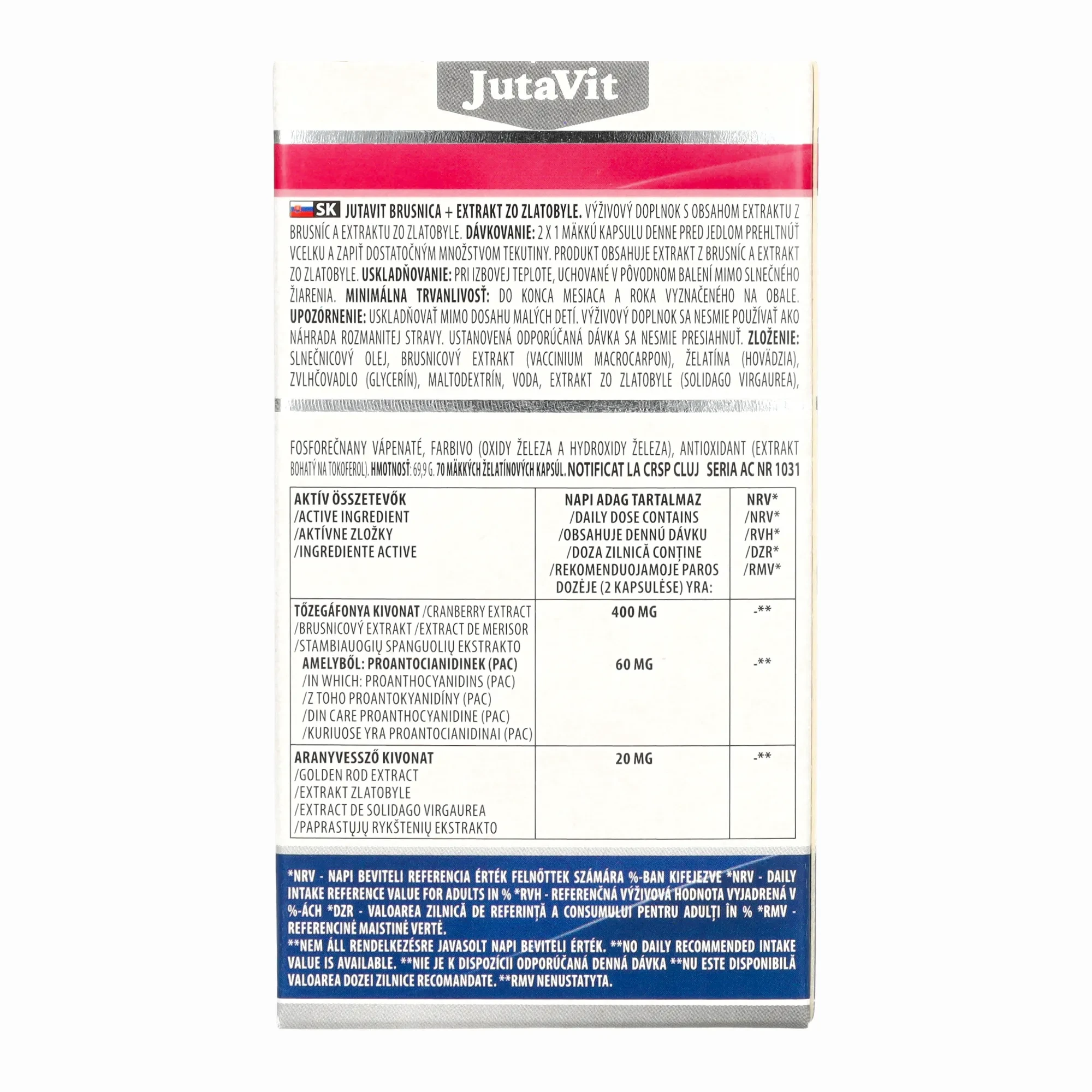 JutaVit Tőzegáfonya kapszula 70db