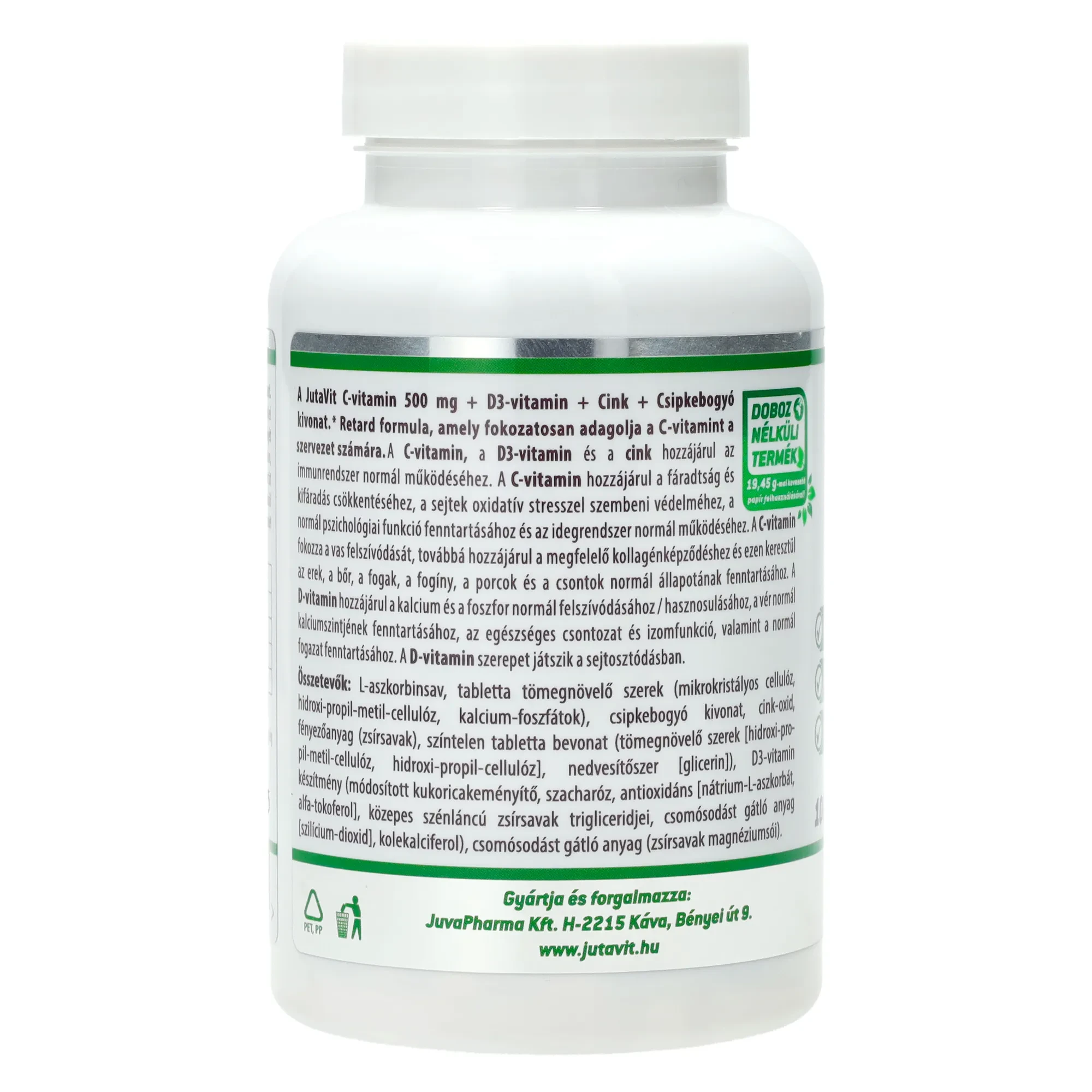 JutaVit C-500 + D3 nyújtott csipkebogyó filmtabletta 100db