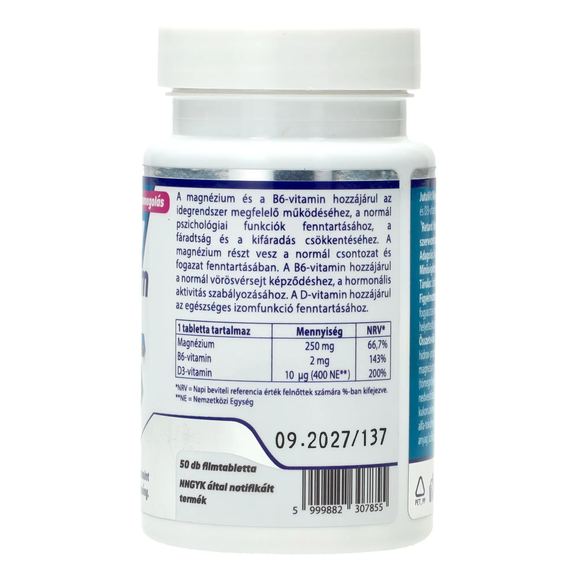 JutaVit Magnézium + B6 tabletta 50db