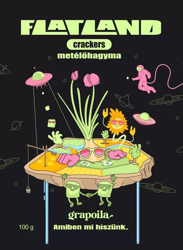 Grapiola Flatland Crakers Metélőhagymás 100 g