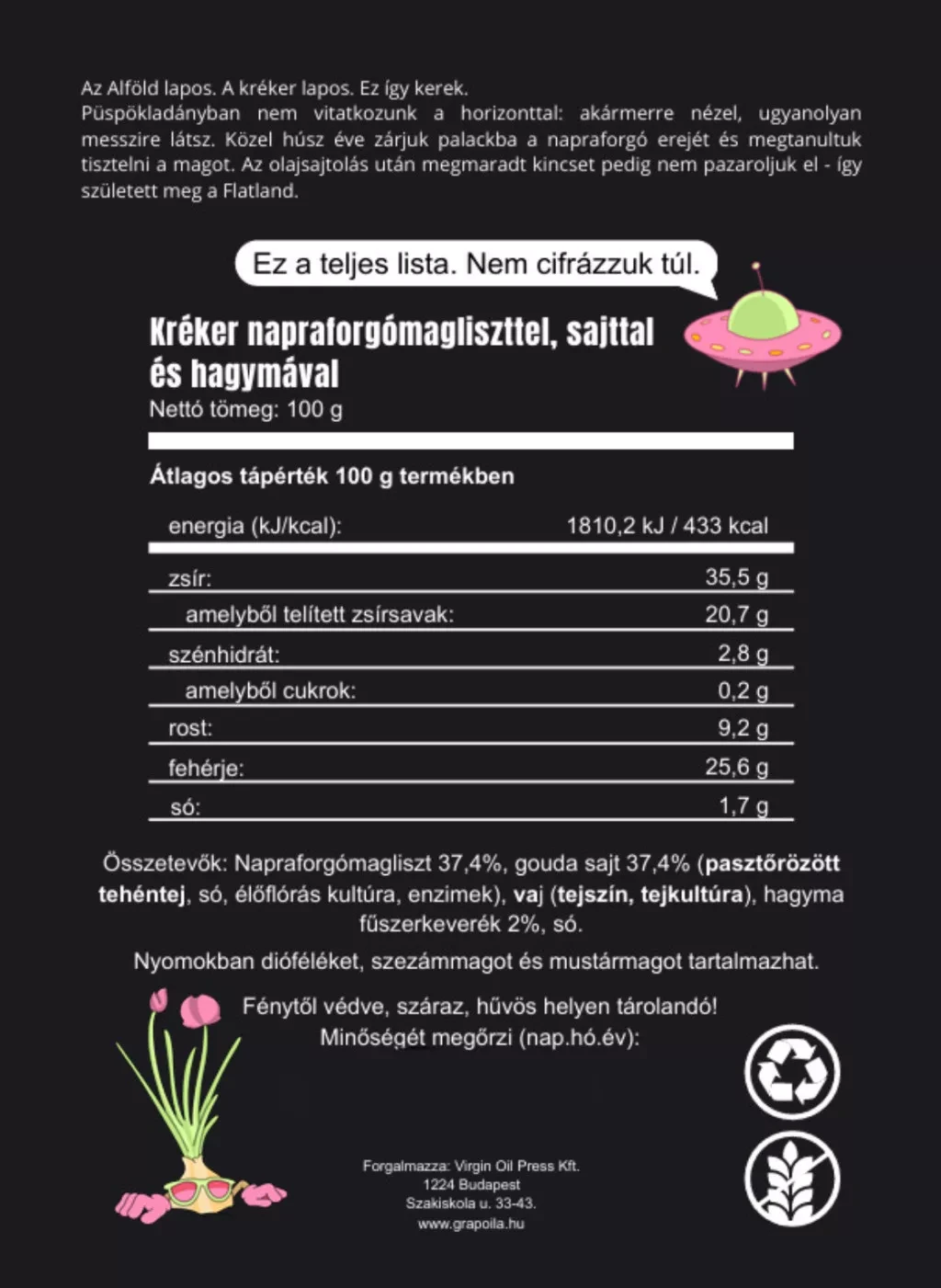 Grapiola Flatland Crakers Metélőhagymás 100 g