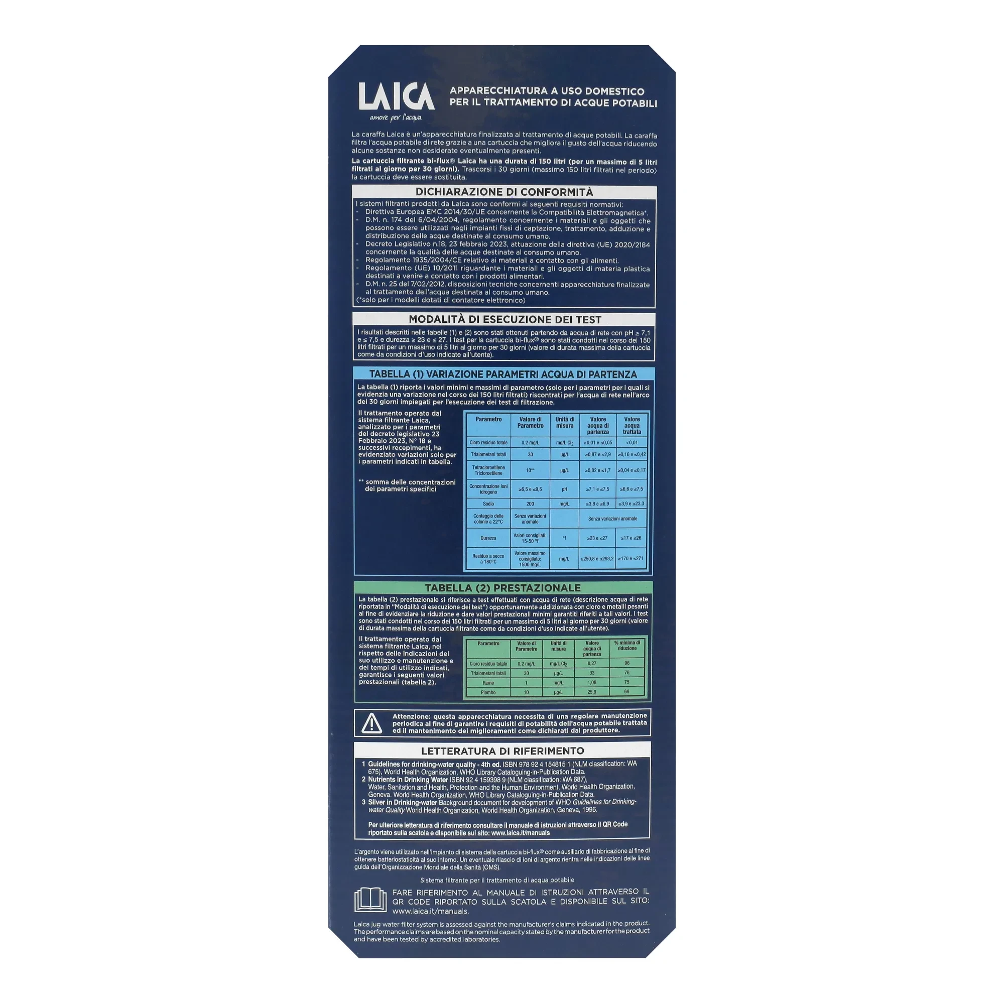 LAICA Stream Line fehér vízszűrő kancsó mechanikus kijelzővel 2,3L