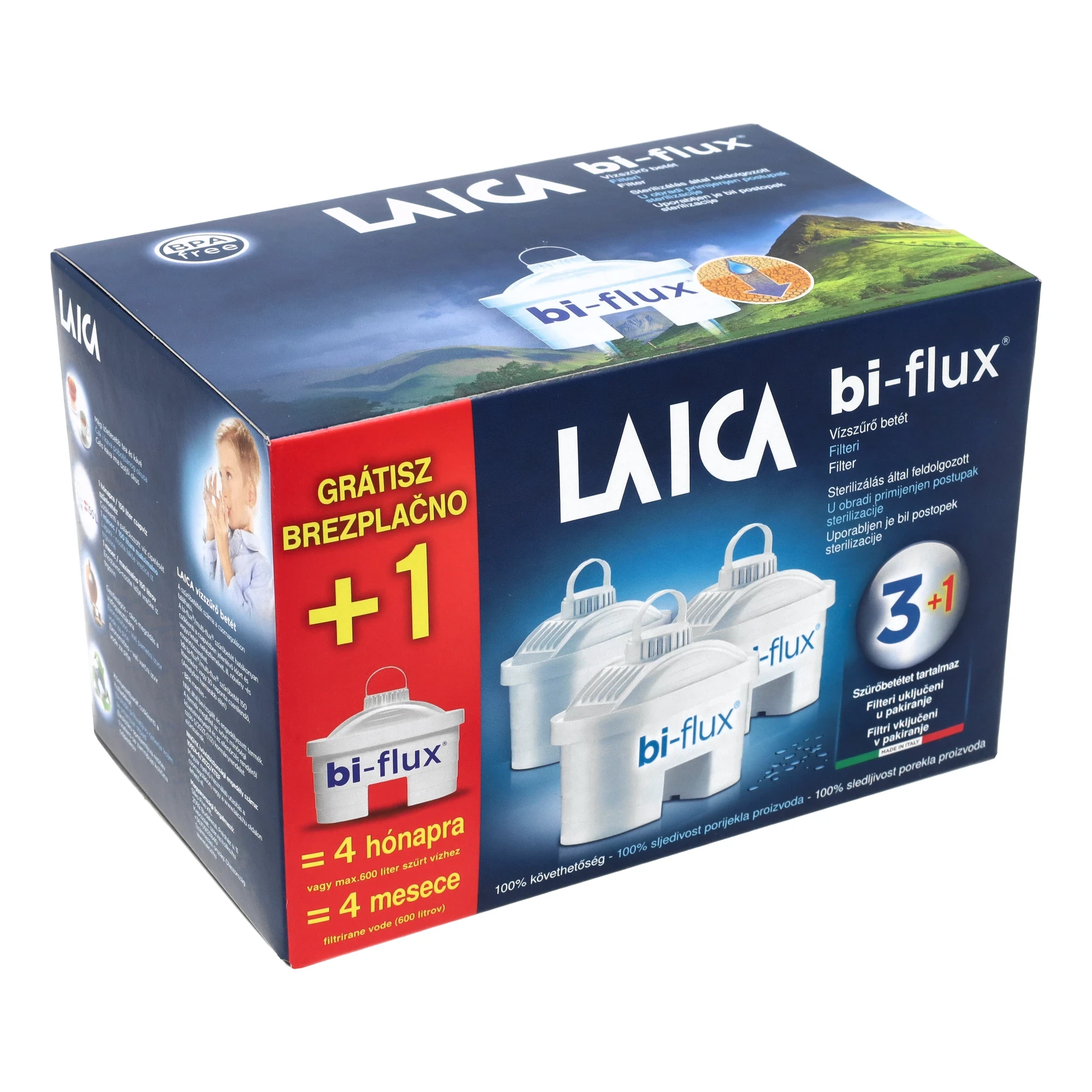 LAICA Bi-flux univerzális vízszűrő betét – 3+1 db