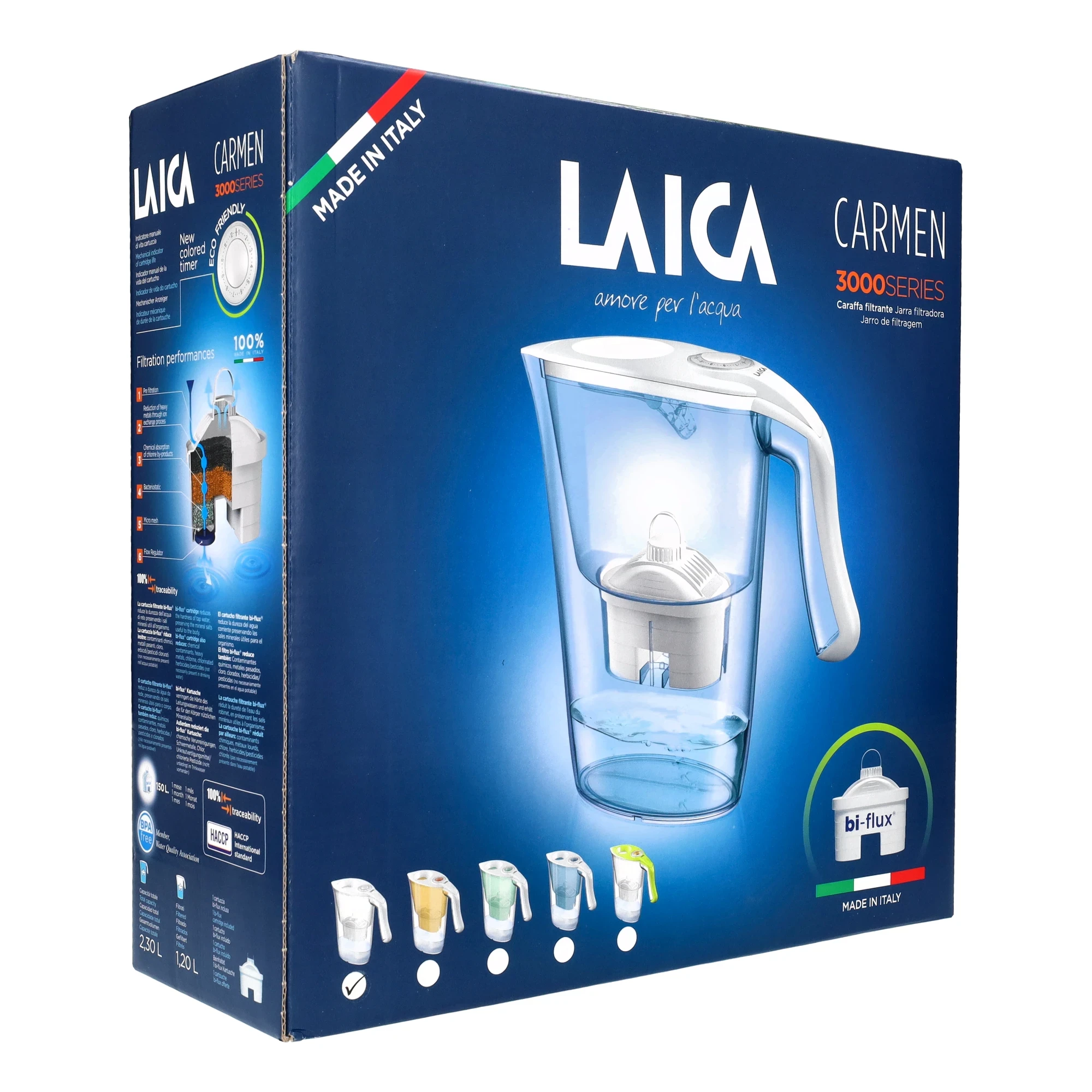 Laica Carmen Norma fehér vízszűrő kancsó mechanikus kijelzővel 2,3 l