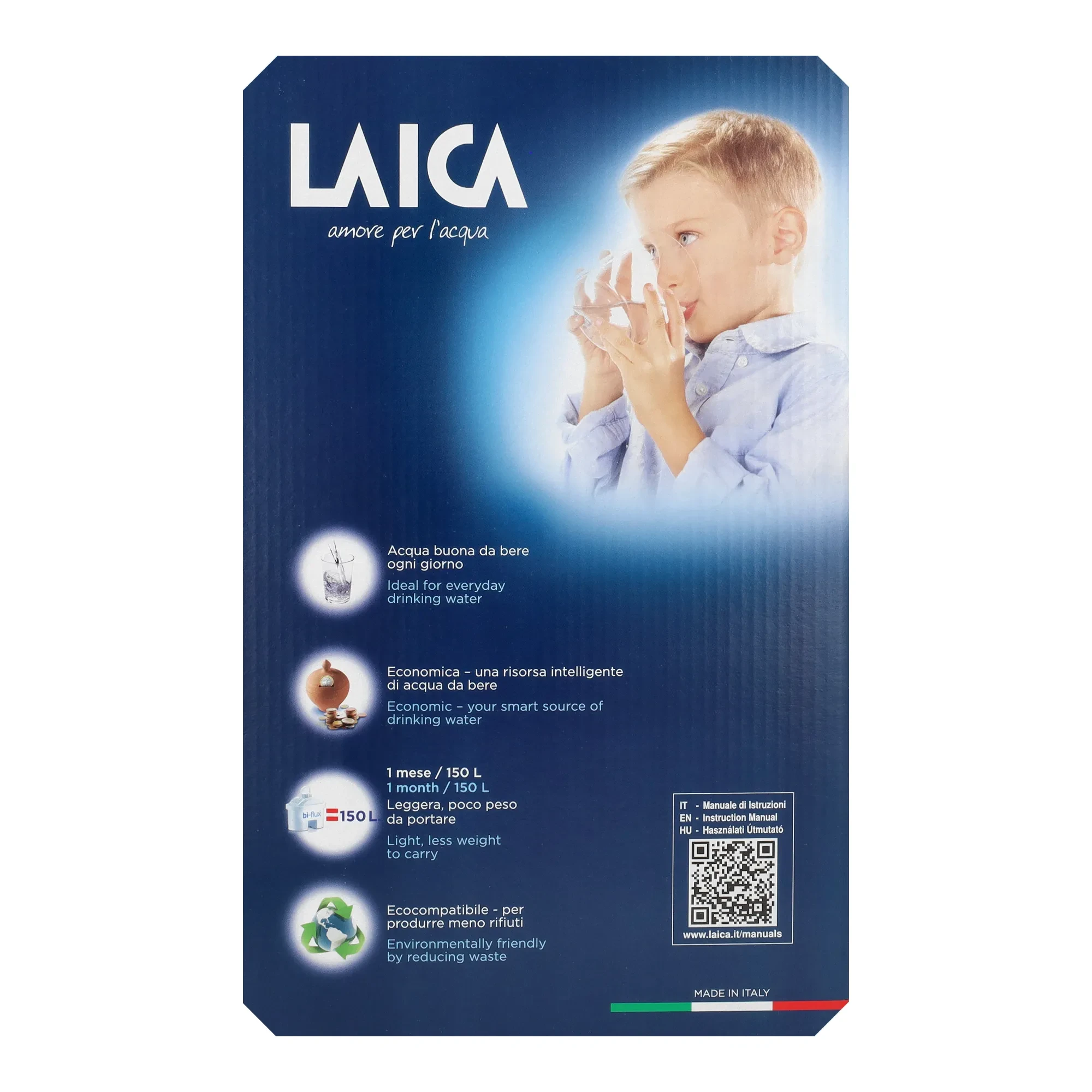 Laica 6db-os bi-flux univerzális szűrőbetét Laica Stream Line fehér kancsóval 1db