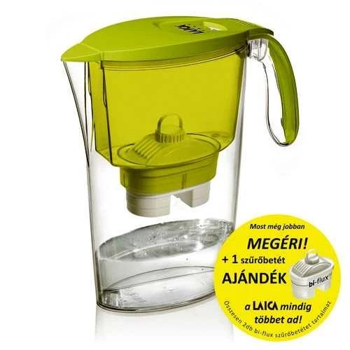 Laica Color Clear line vízszűrő kancsó ZÖLD 2db szűrőbetéttel