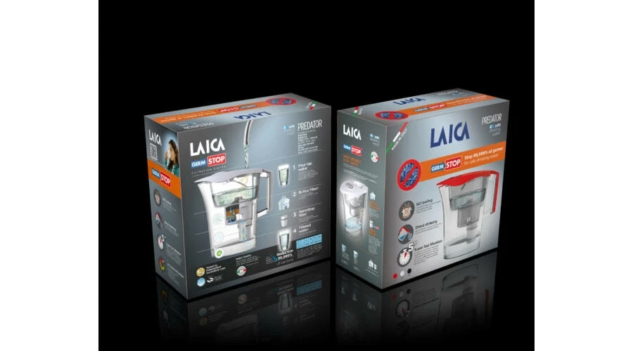 LAICA Predator vízszűrő kancsó Germ STOP baktériumszűrő betéttel