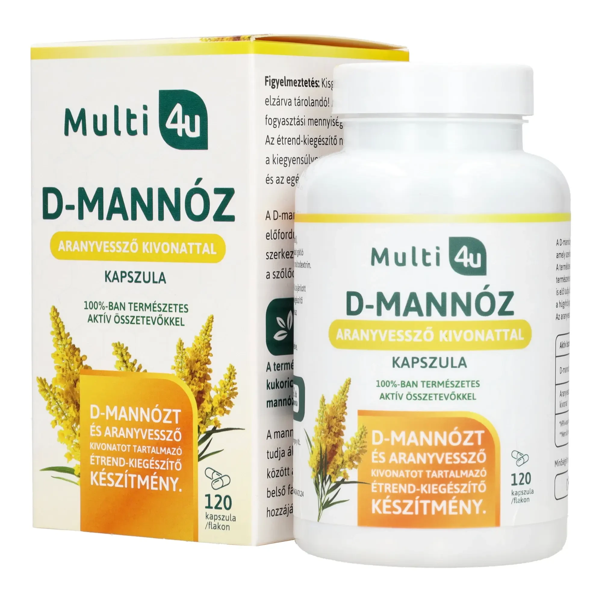 Multi 4U D-mannose kapszula aranyvessző kivonattal 120db