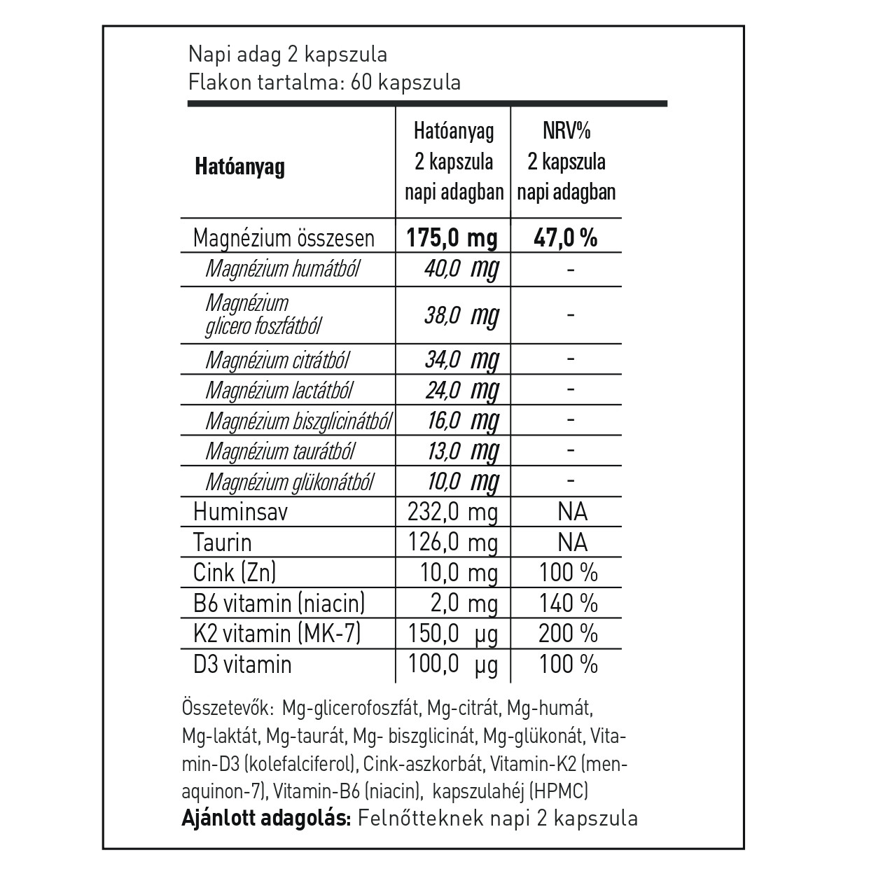 Hymato Magnézium 7 60db vega kapszula