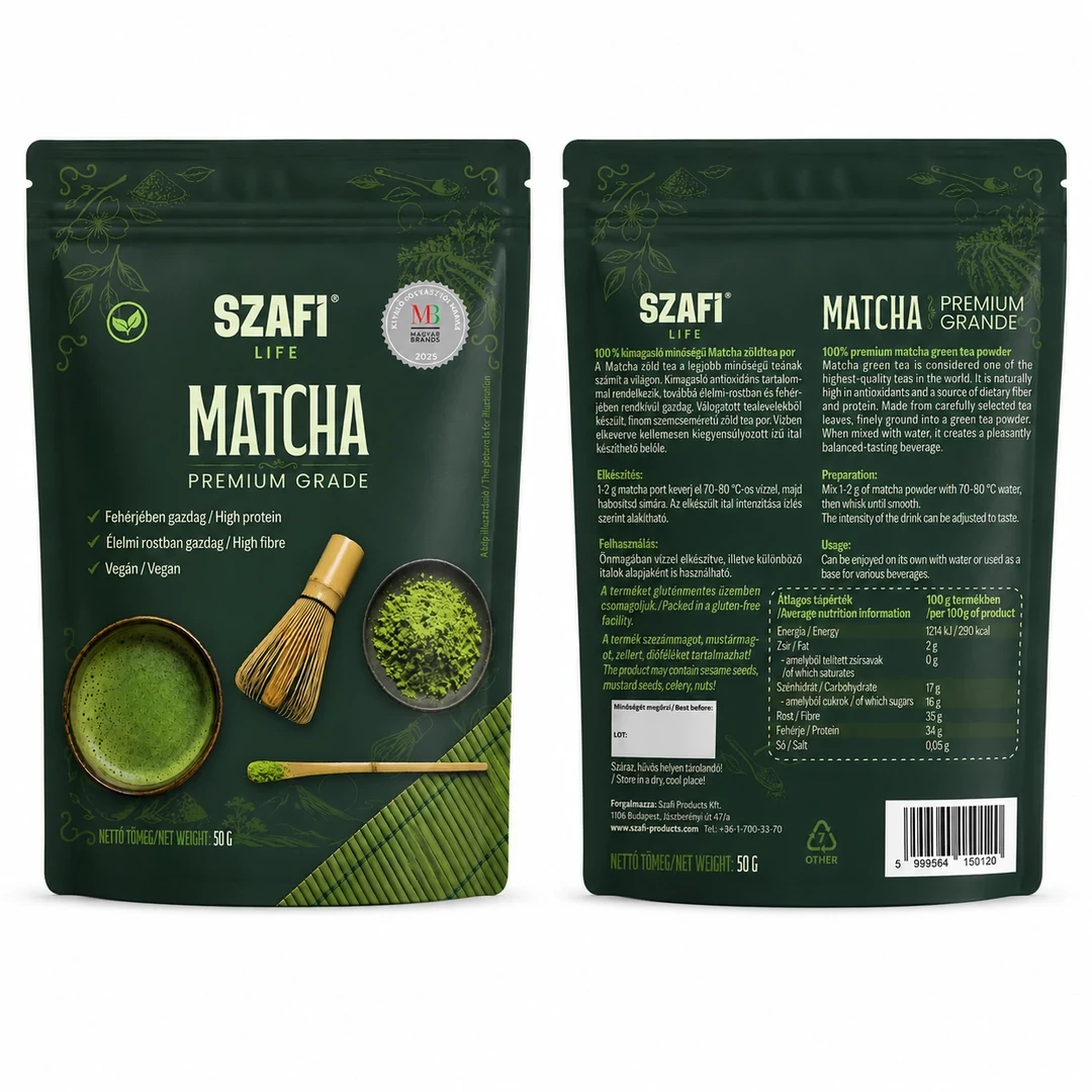 Szafi Life Matcha Premium Grade 50g (gluténmentes)