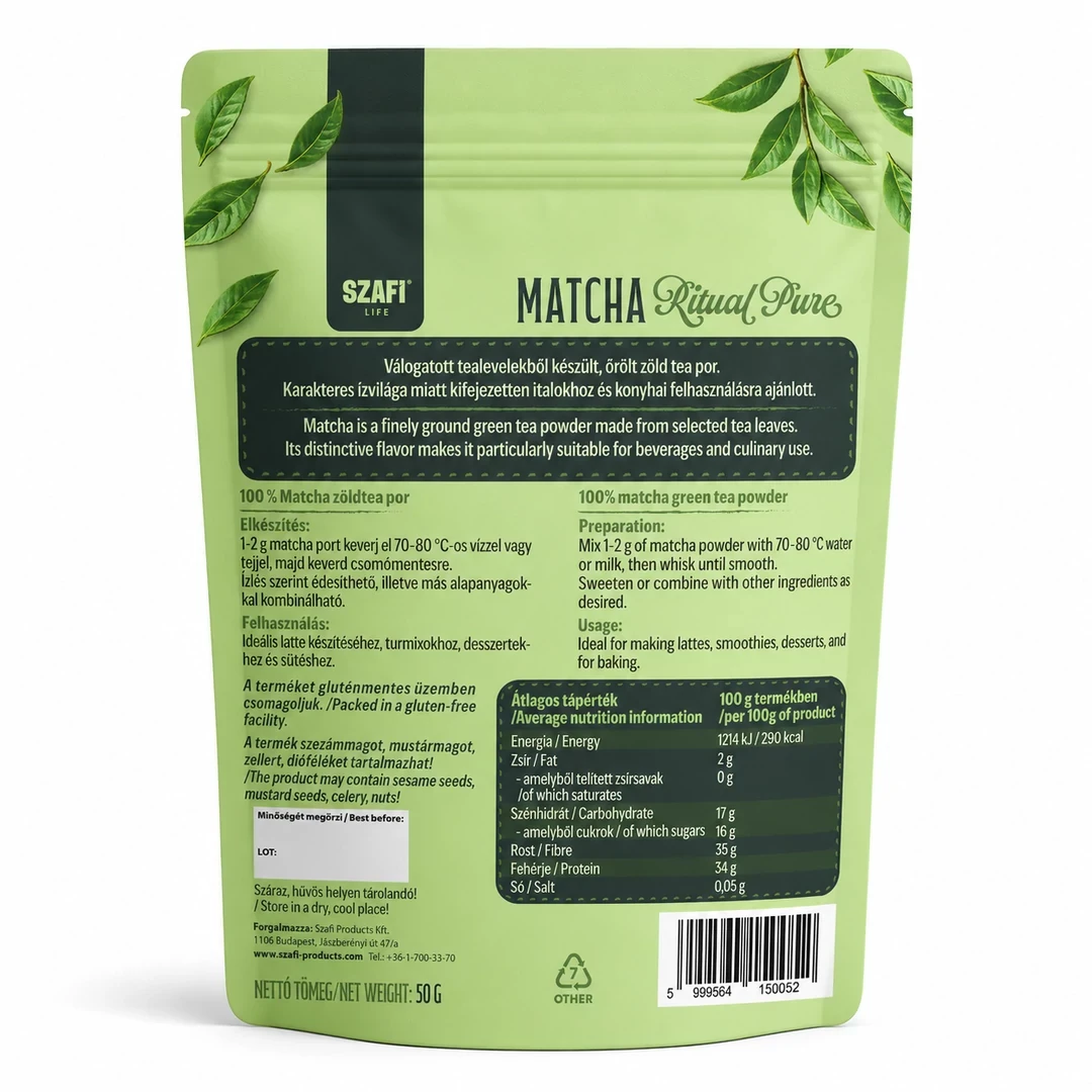 Szafi Life Matcha Ritual pure 50g (gluténmentes)
