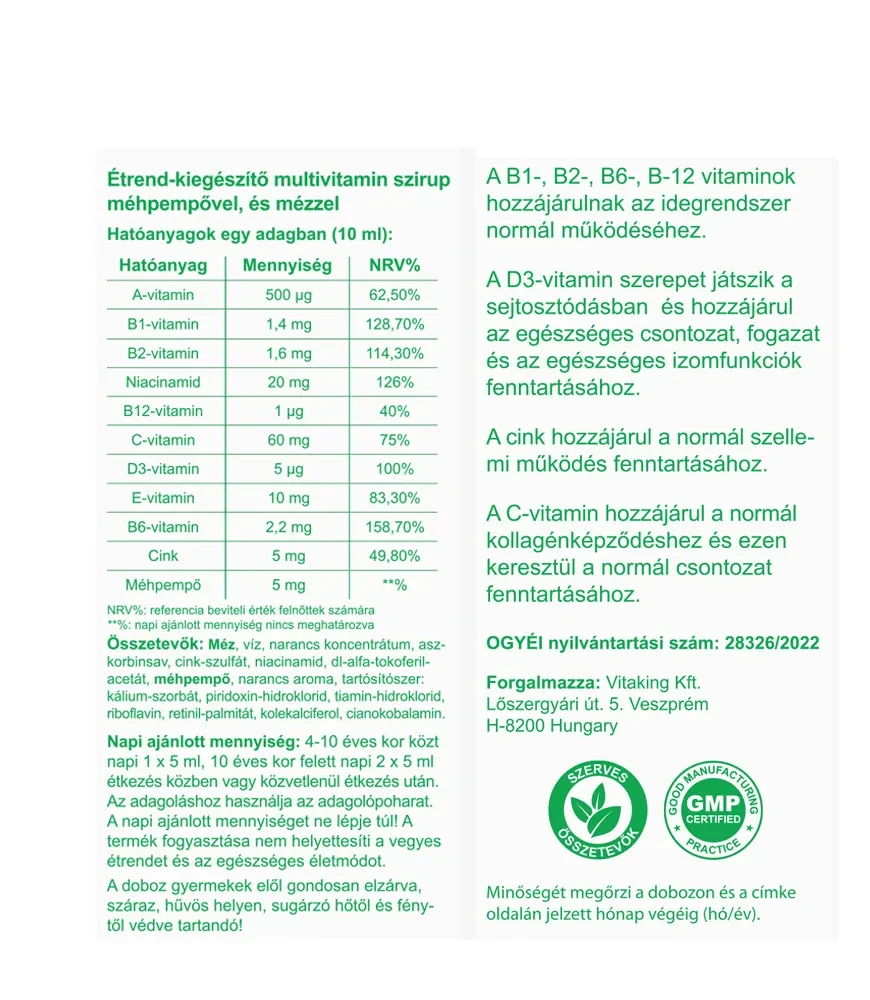 Vitaking Multivitamin szirup 100ml