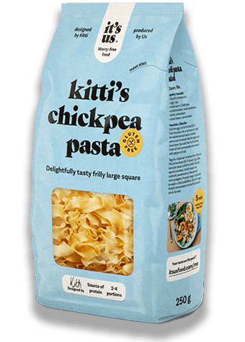 it's us KITTI'S gluténmentes csicseriborsó száraztészta nagykocka 250g
