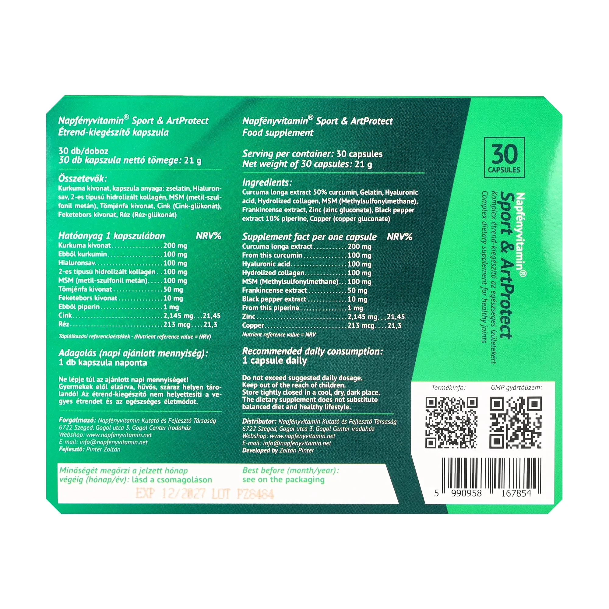 Napfényvitamin Sport & ArtProtect 30db