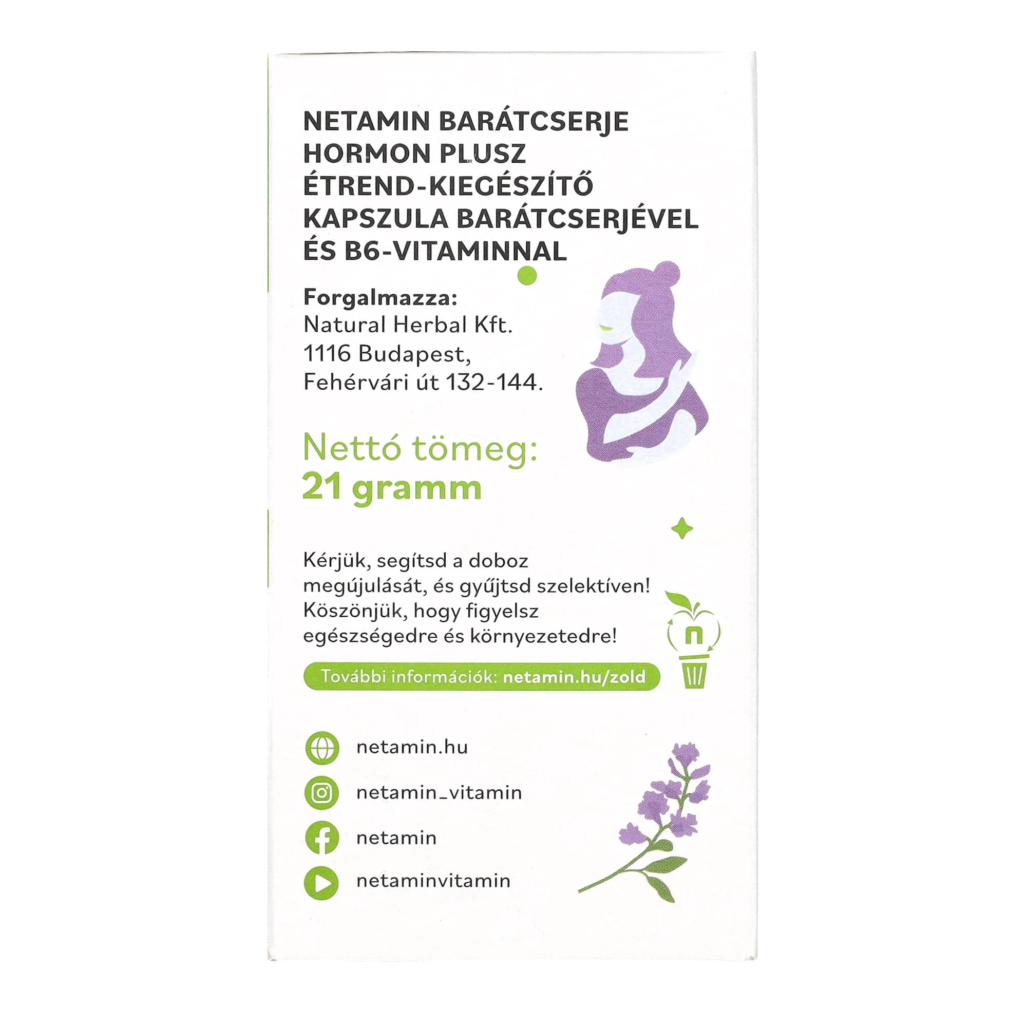 Netamin Barátcserje Hormon PLUSZ kapszula 60 db