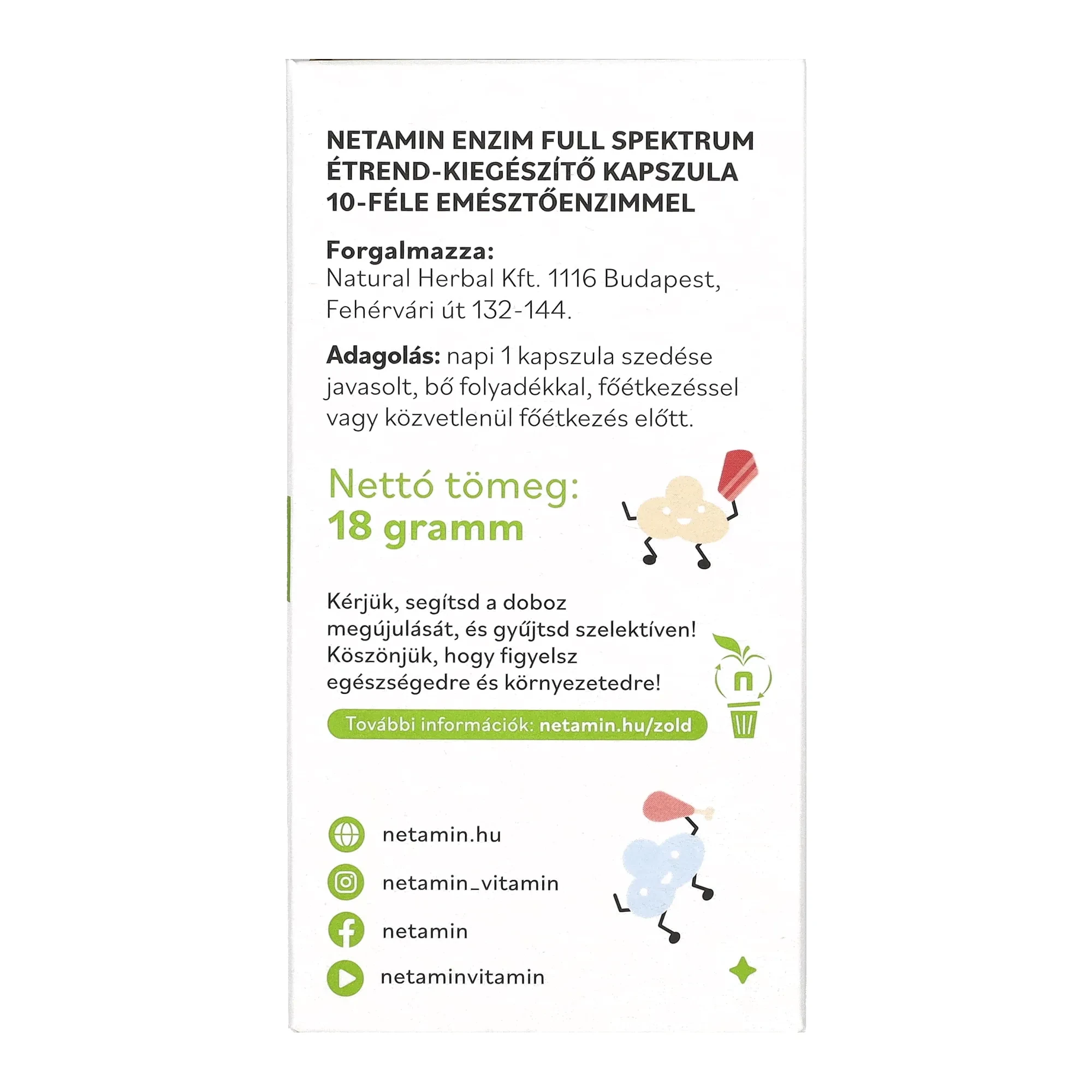 Netamin Enzim Full Spektrum kapszula 30 db