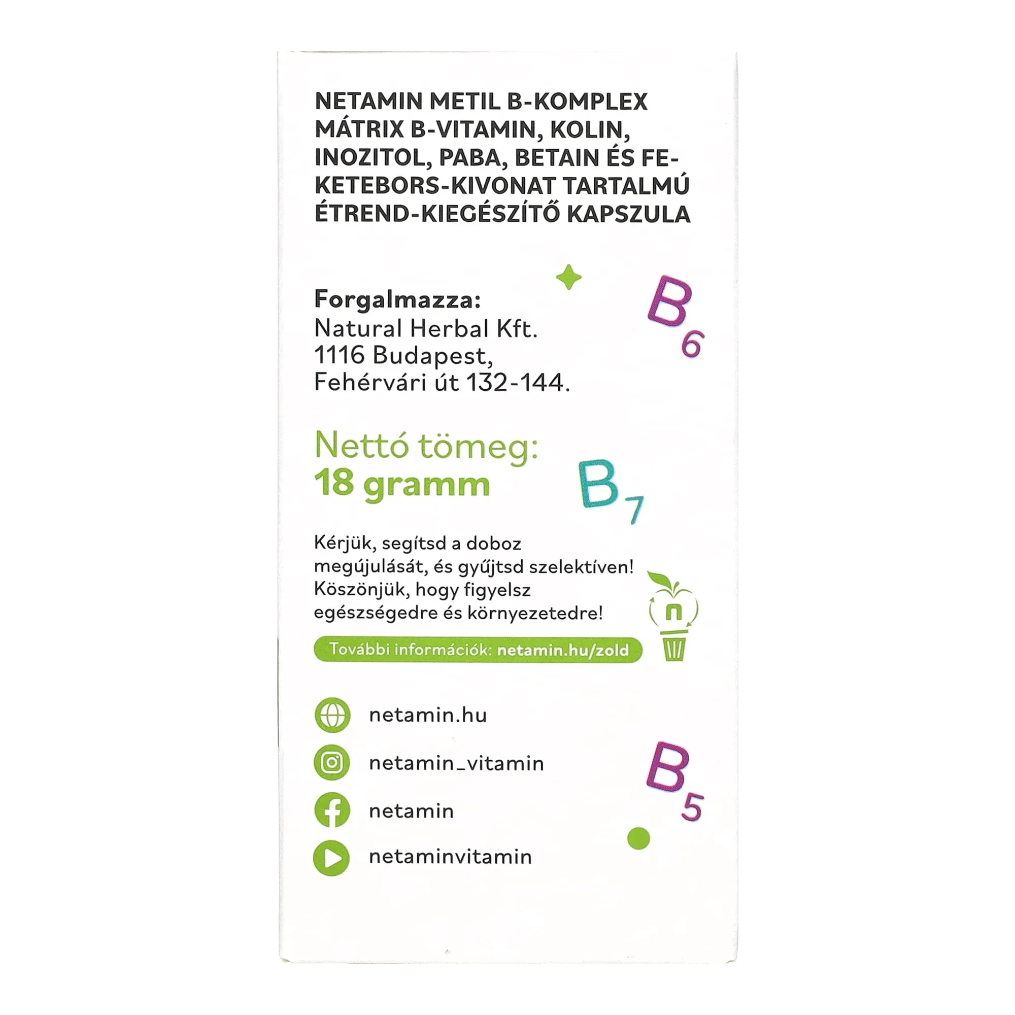Netamin Metil B-komplex Mátrix kapszula 30 db
