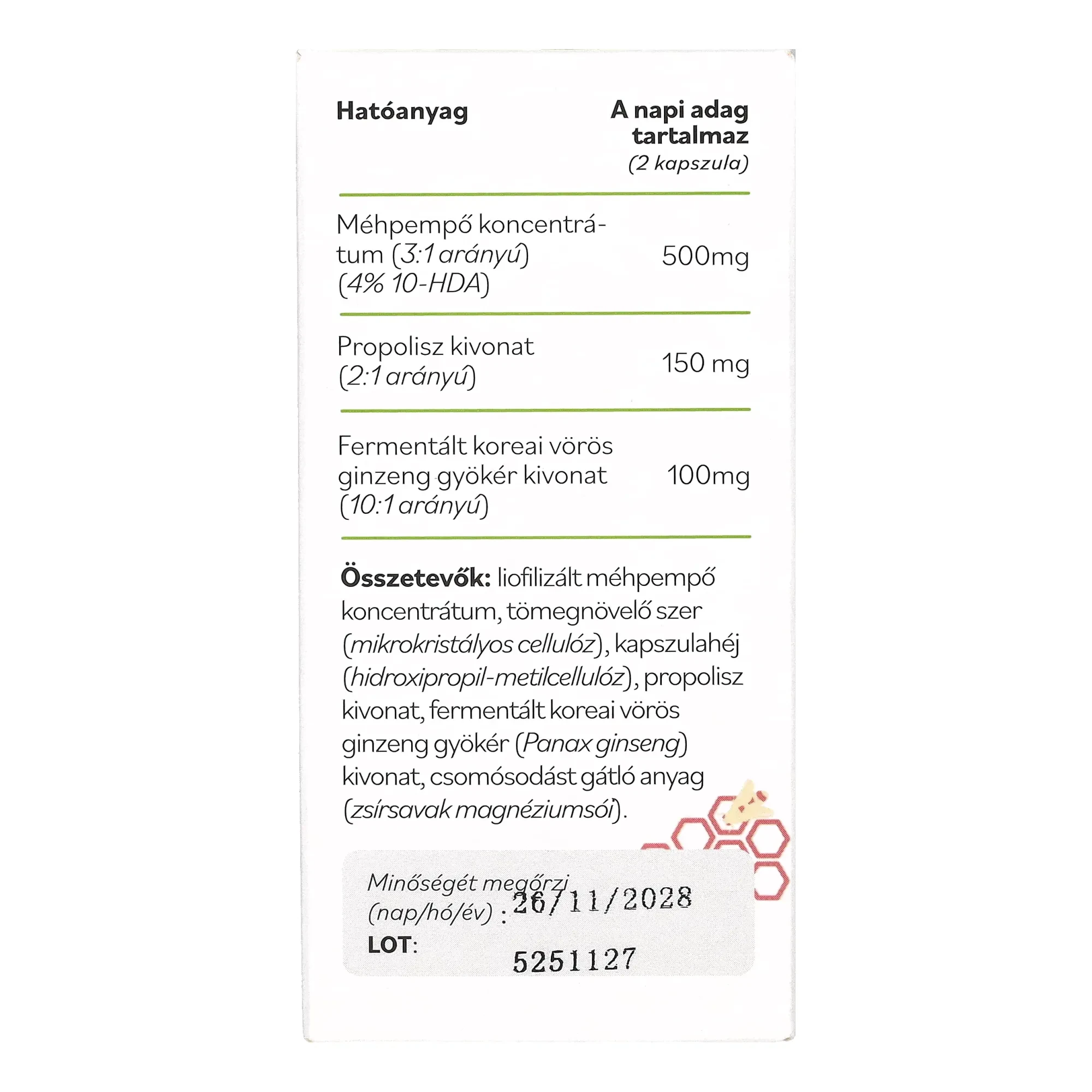 Netamin Méhpempő Mátrix kapszula + propolisz és fermentált ginzeng kapszula 60 db
