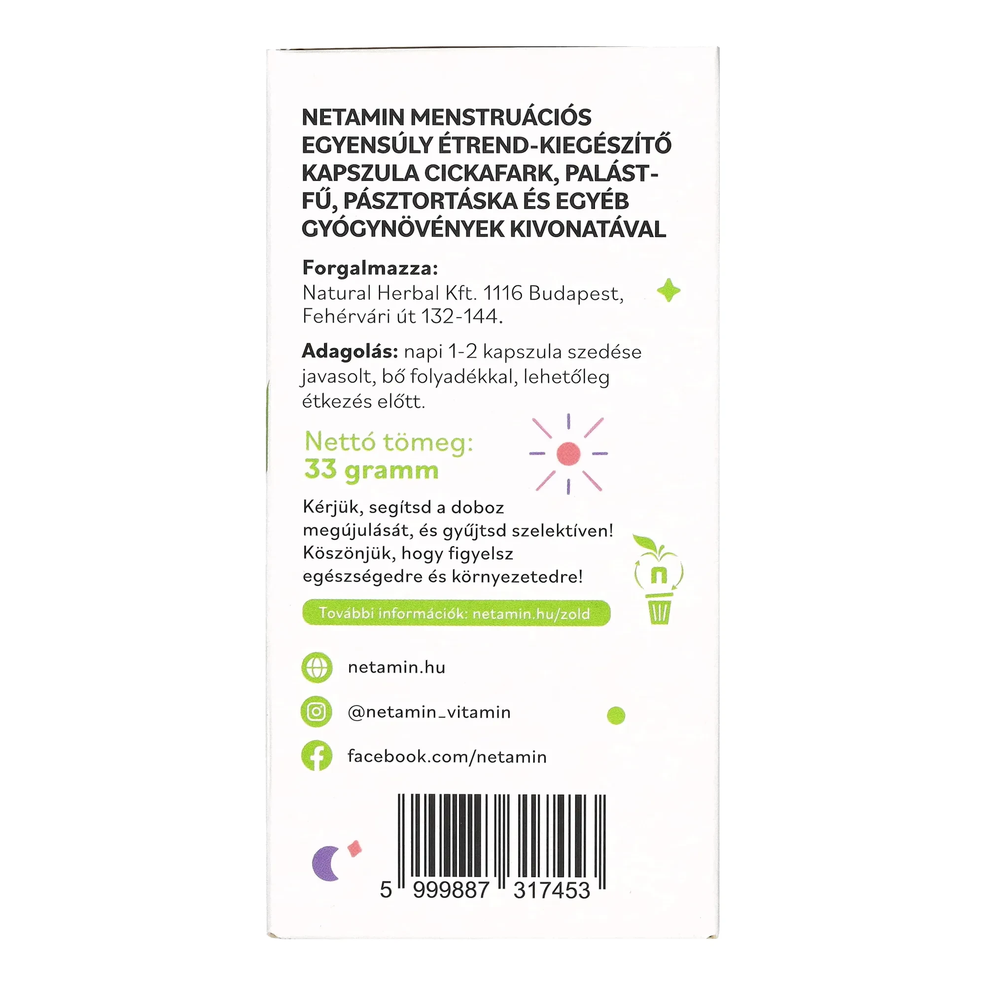 Netamin Menstruációs egyensúly kapszula 60 db