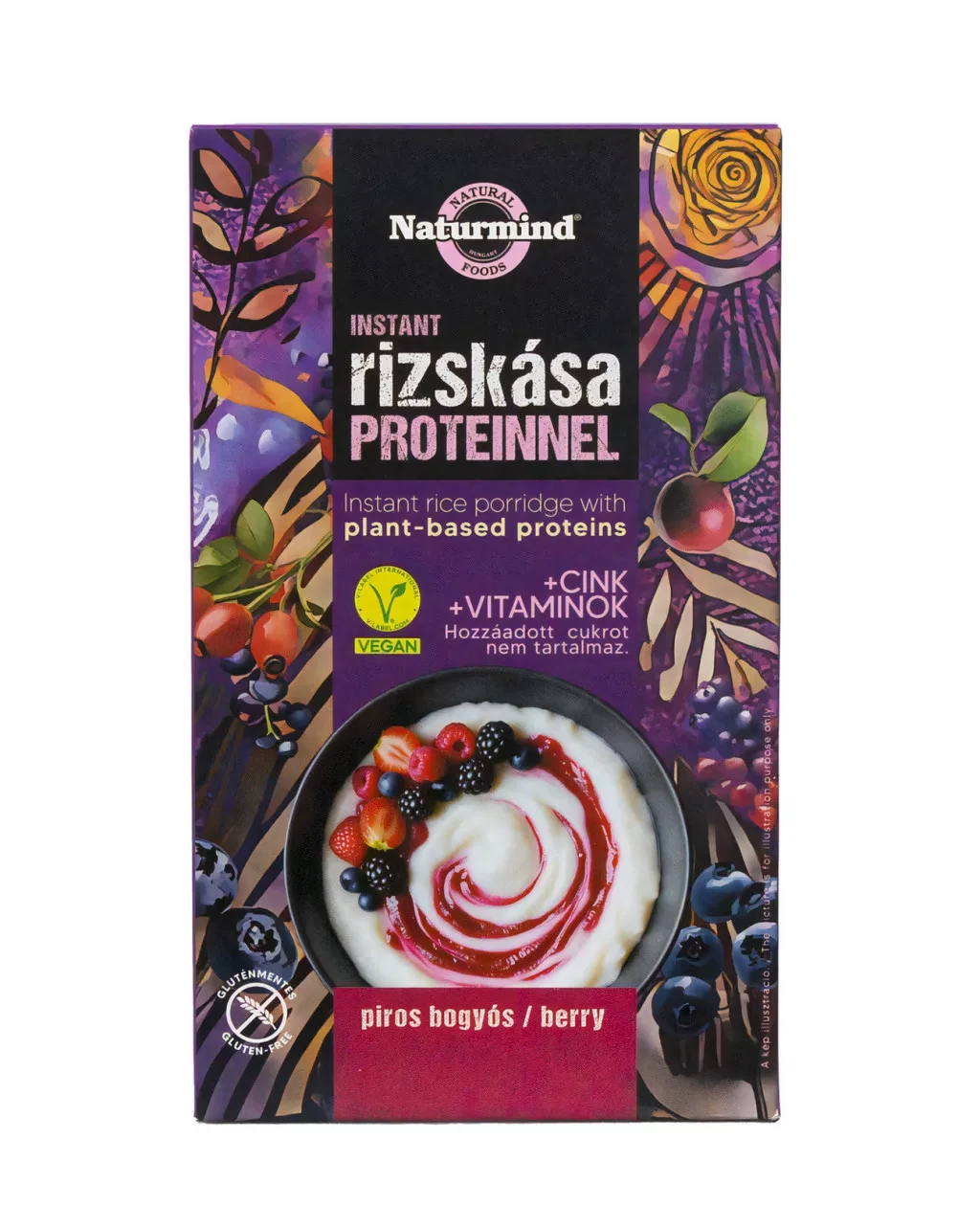 Naturmind Instant Gluténmentes Rizskása Proteinnel Piros Bogyós 200g