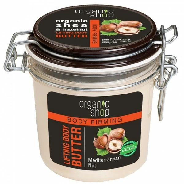 Organic Shop Bőrerősítő testvaj bio sheavaj és mogyoró kivonattal 350 ml