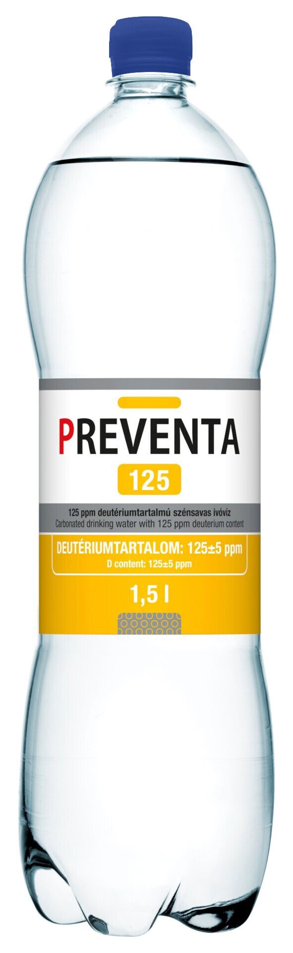 Preventa 125 csökkentett deutérium víz szénsavas 1,5l