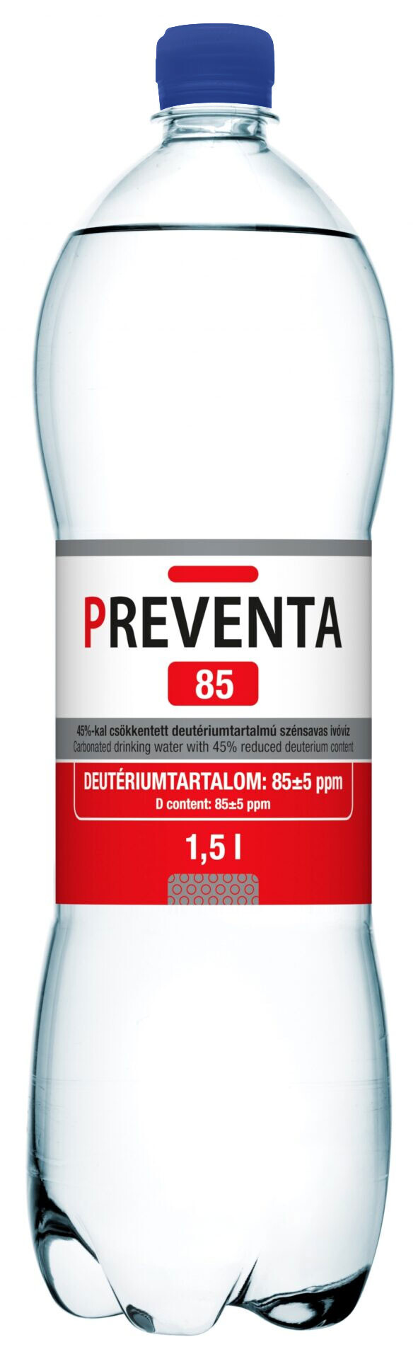 Preventa 85 csökkentett deutérium víz  szénsavas 1,5l