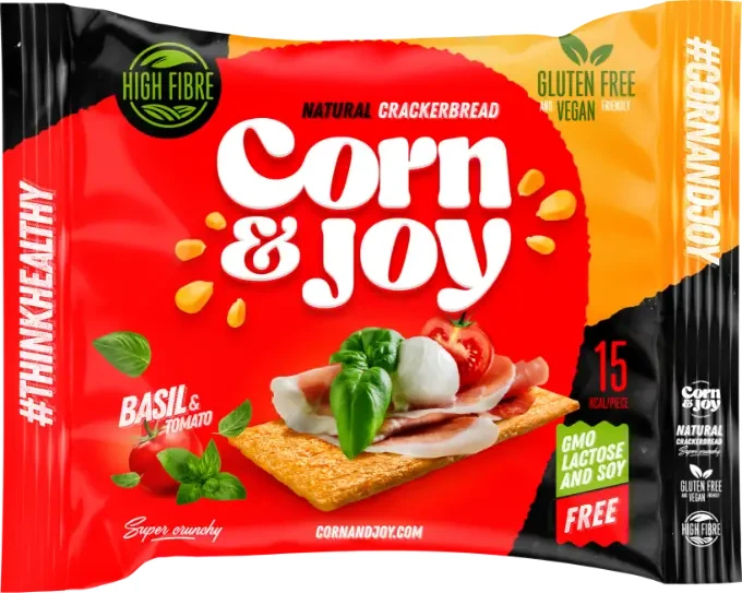 Corn&Joy Extrudált kenyér 80g - Paradicsom-bazsalikom