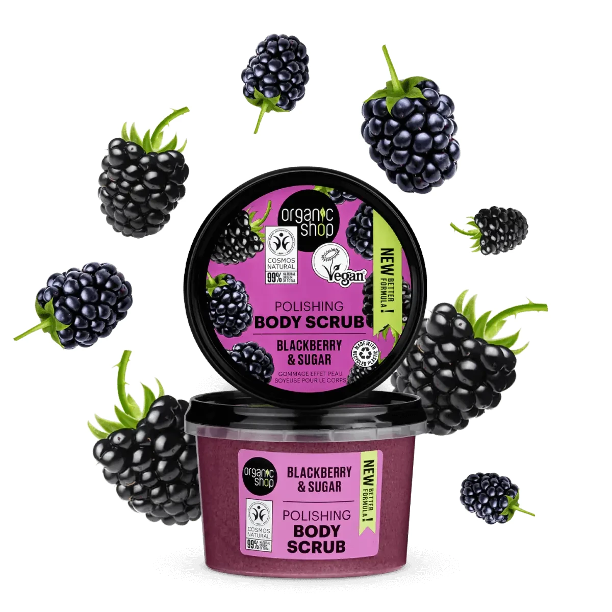 Organic Shop Polishing Testradír Szederrel és Cukorral 250ml
