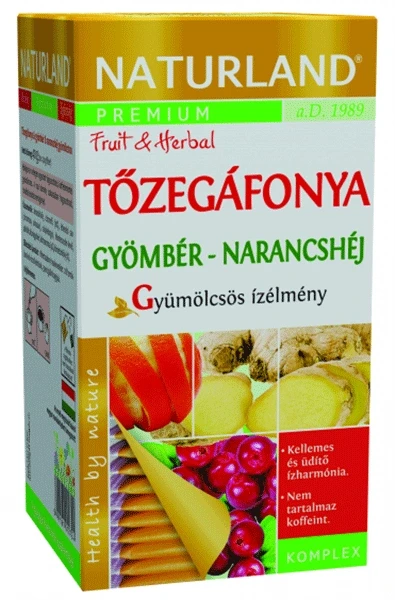 Prémium tőzegáfonya gyömbér narancshéj filteres tea 20 db