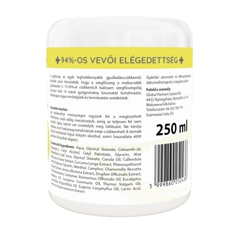 Hillvital Gyógyfüves mesterbalzsam Salikort EXTRA 250ml