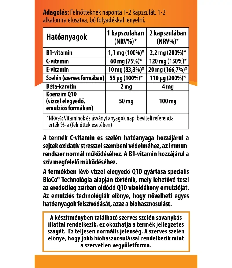 BioCo Vízzel elegyedő Q10 50mg 30db