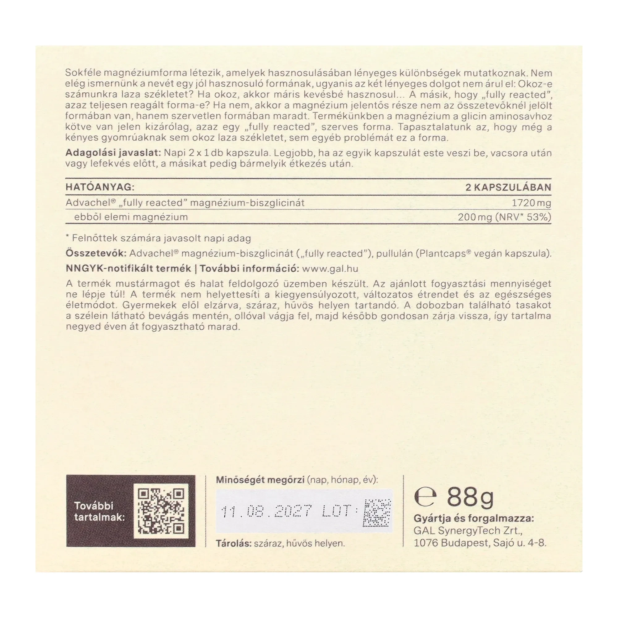 GAL Magnézium biszglicinát 90db (St.)