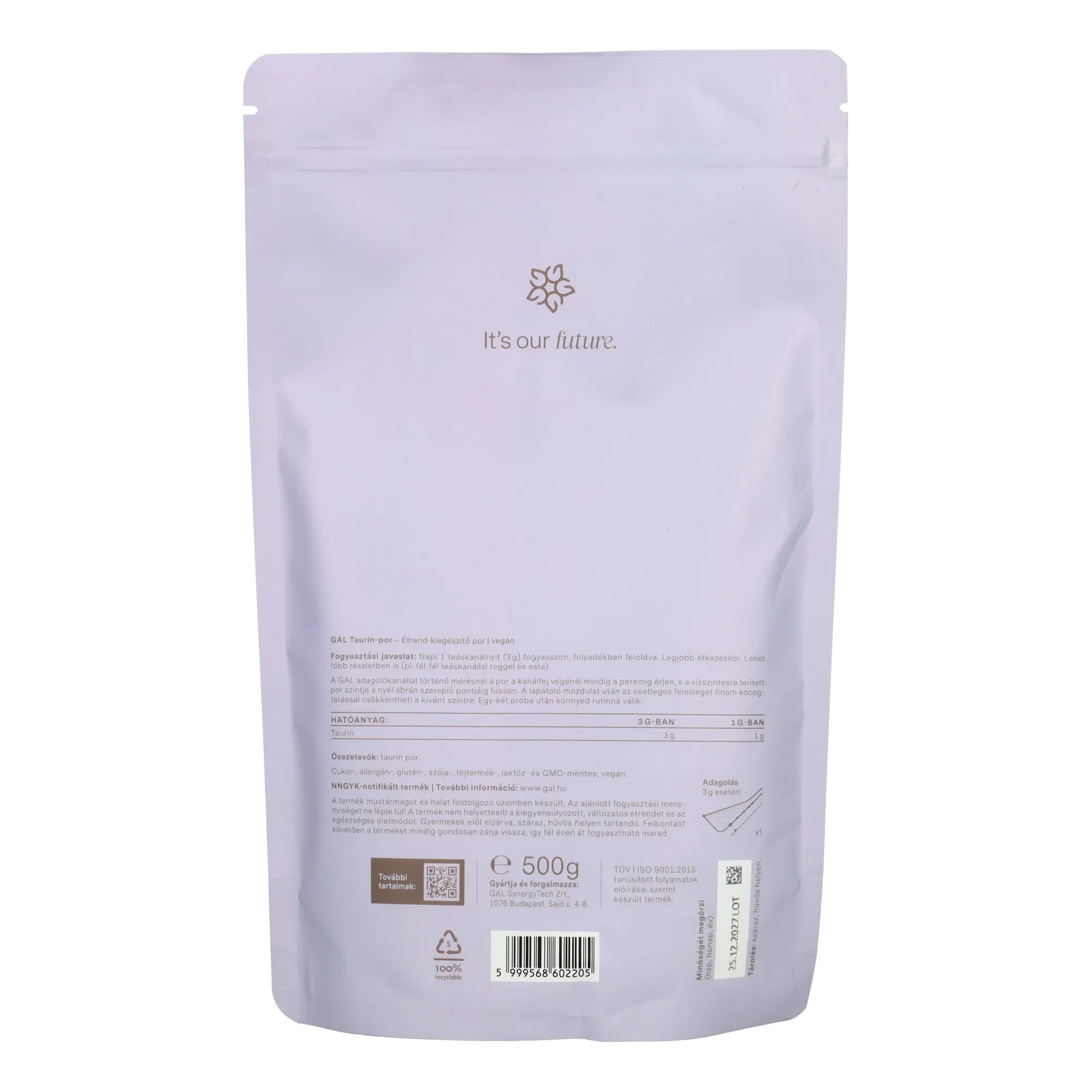 GAL Taurin por utántöltő 500g ST.