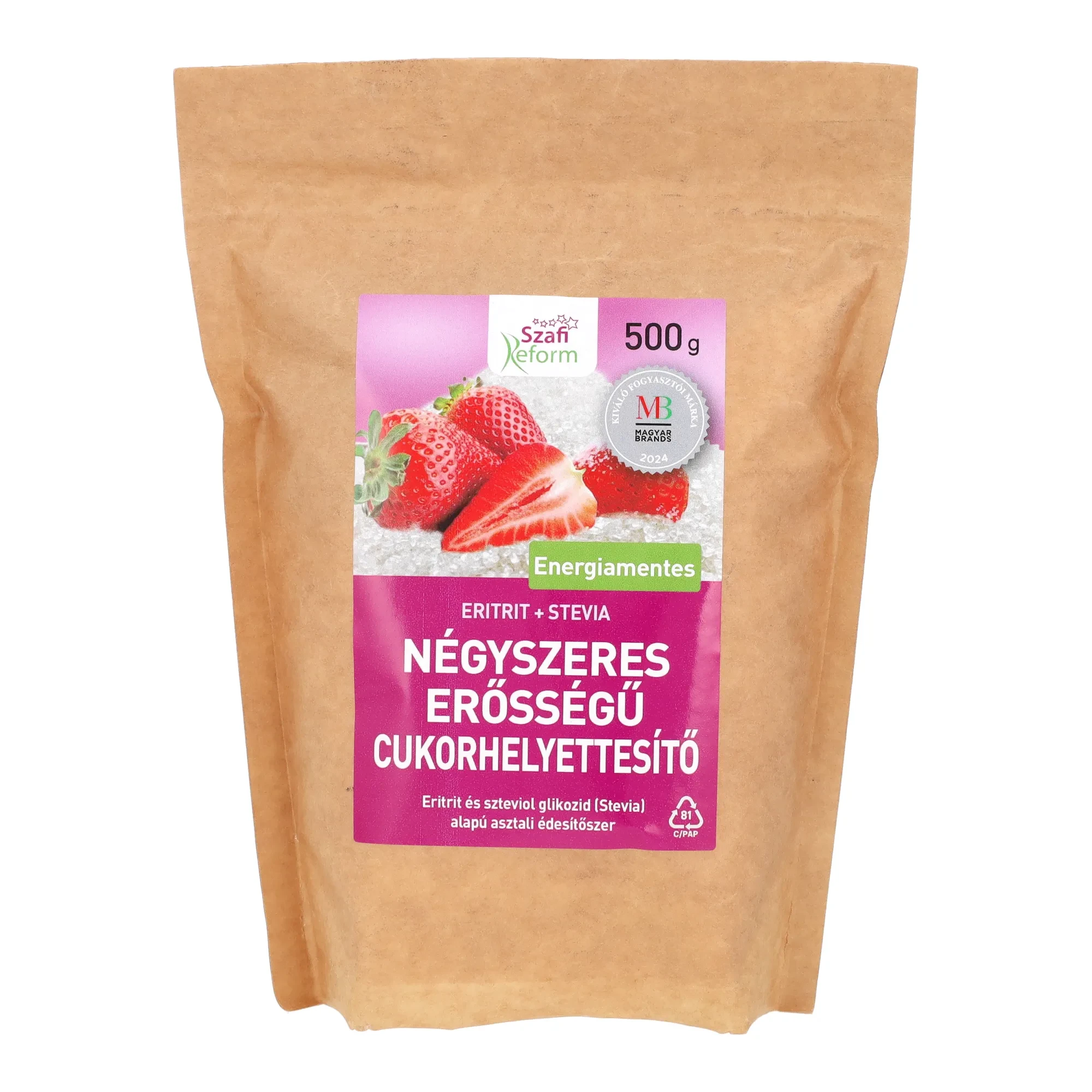 Szafi Reform paleo négyszeres erősségű cukorhelyettesítő eritrit+stevia 500g