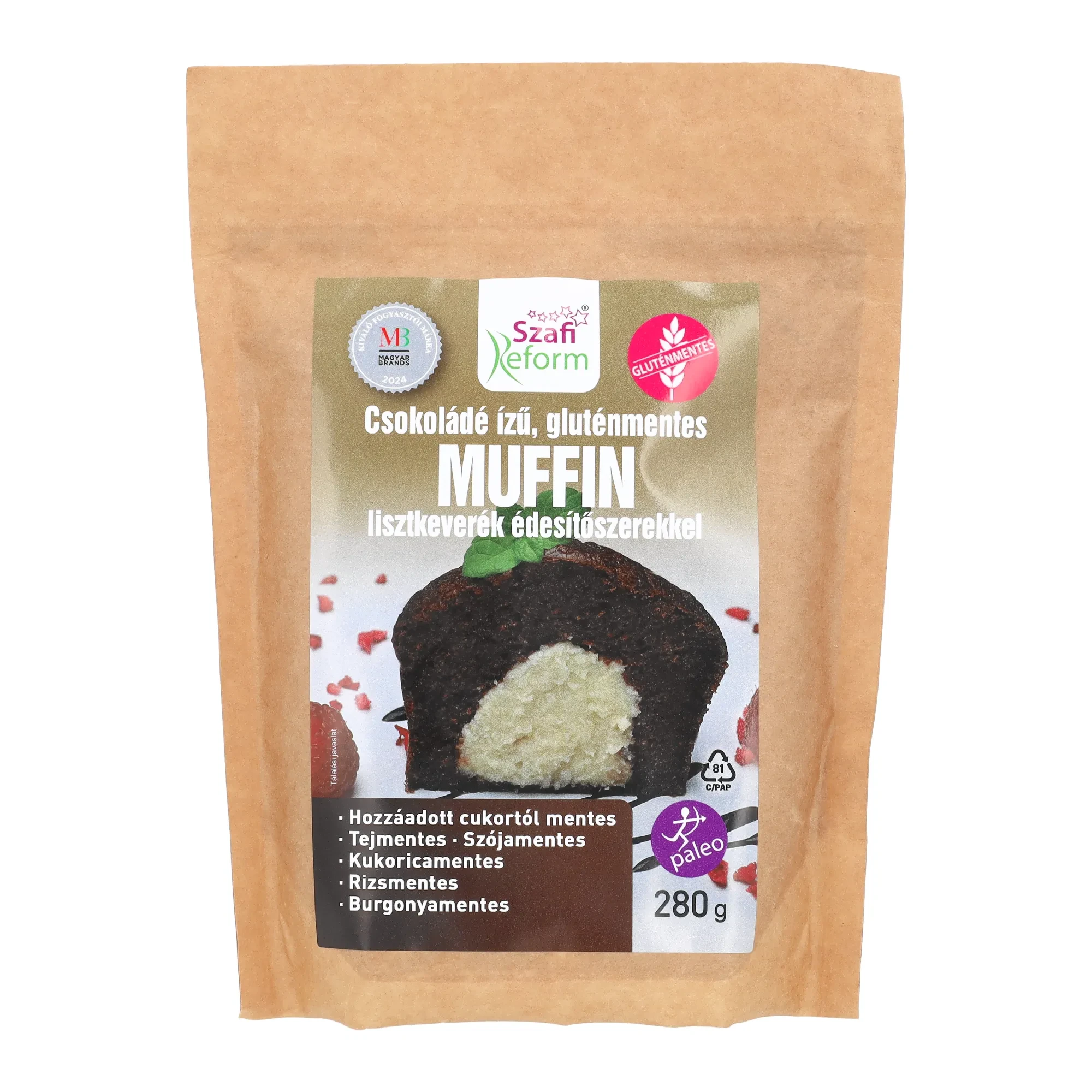 Szafi Reform csokoládé ízű muffin lisztkeverék édesítőszerrel (gluténmentes) 280g