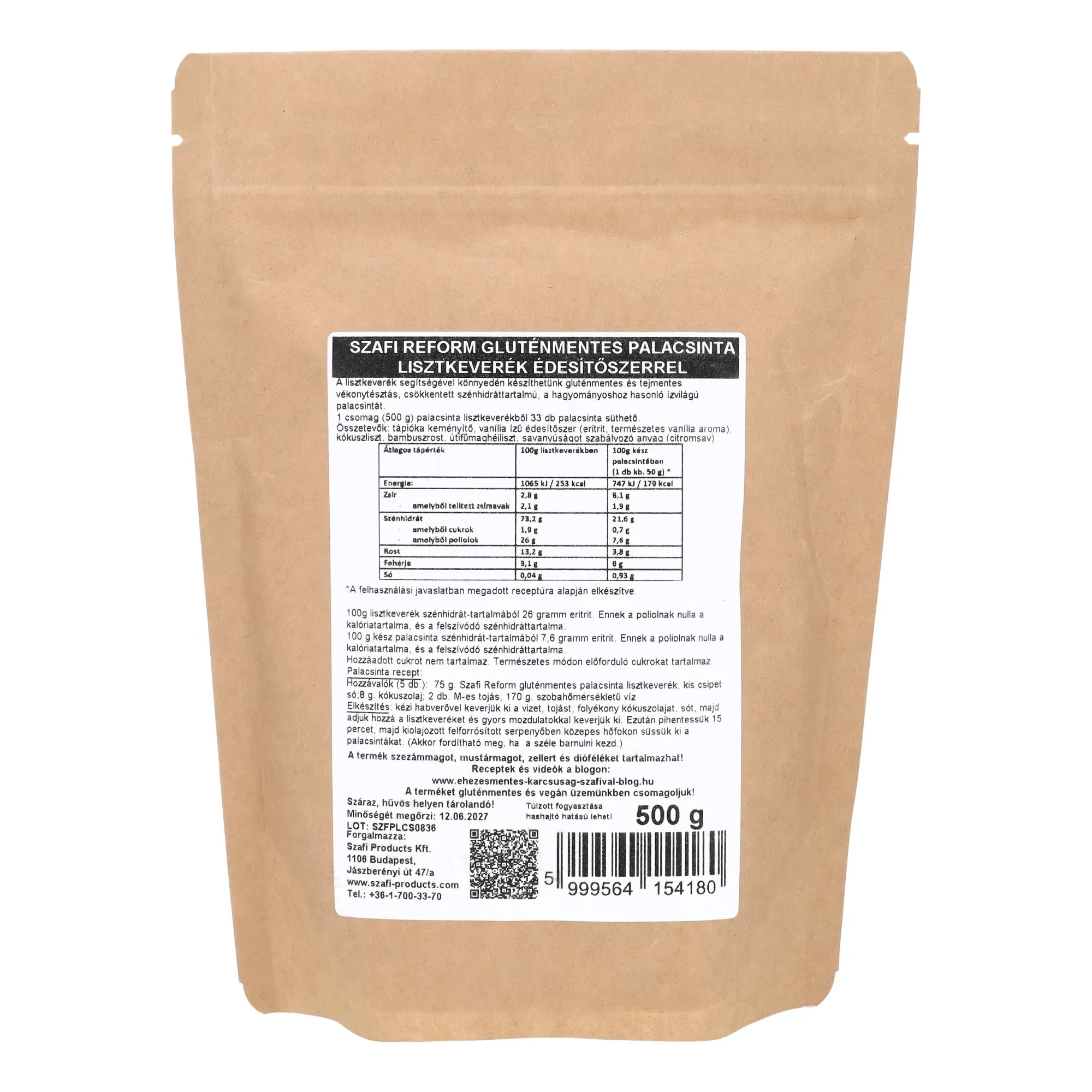 Szafi Reform szénhidrát-csökkentett palacsinta lisztkeverék (gluténmentes) 500g
