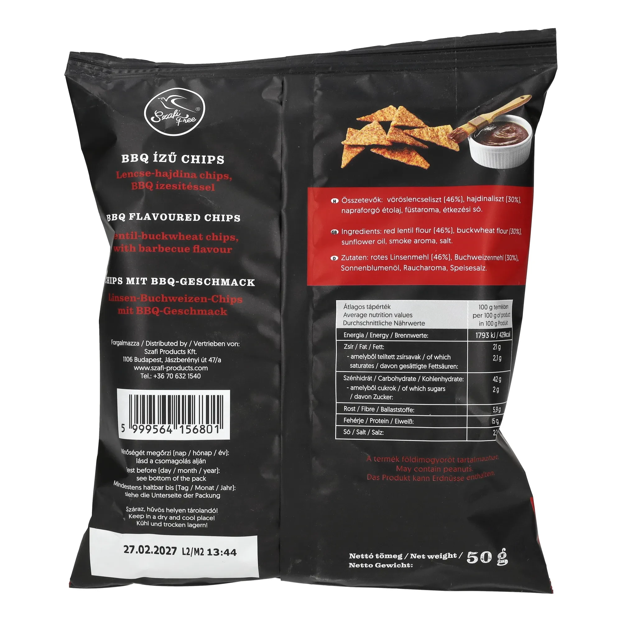 Szafi Free BBQ ízű chips (gluténmentes) 50 g