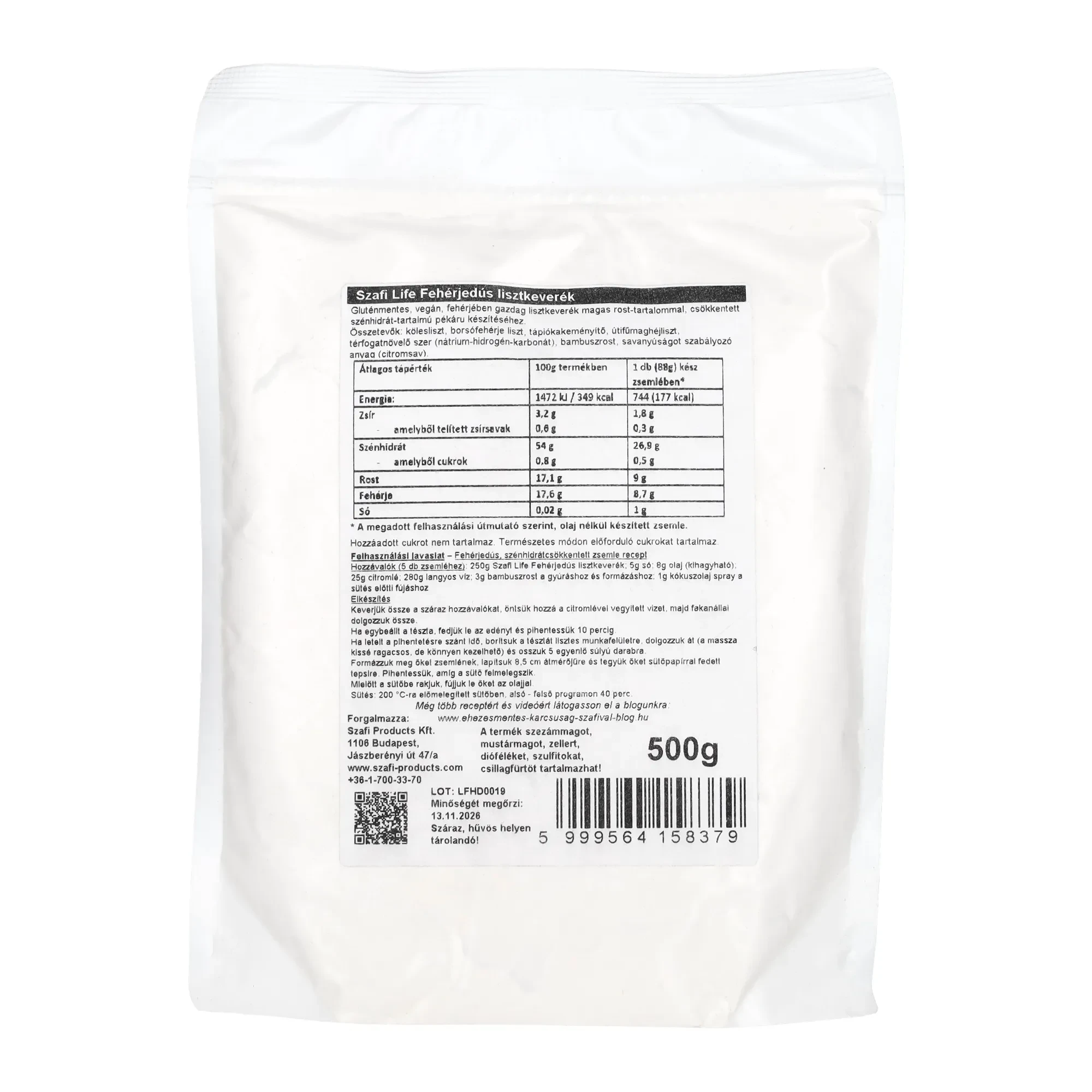 Szafi Life Fehérjedús lisztkeverék (gluténmentes) 500g