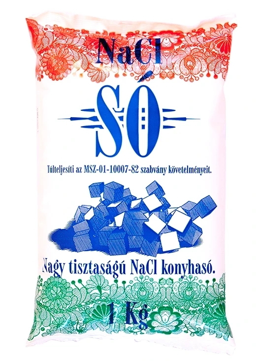 Tiszta só 1kg (99,5% NaCl tartalmú)