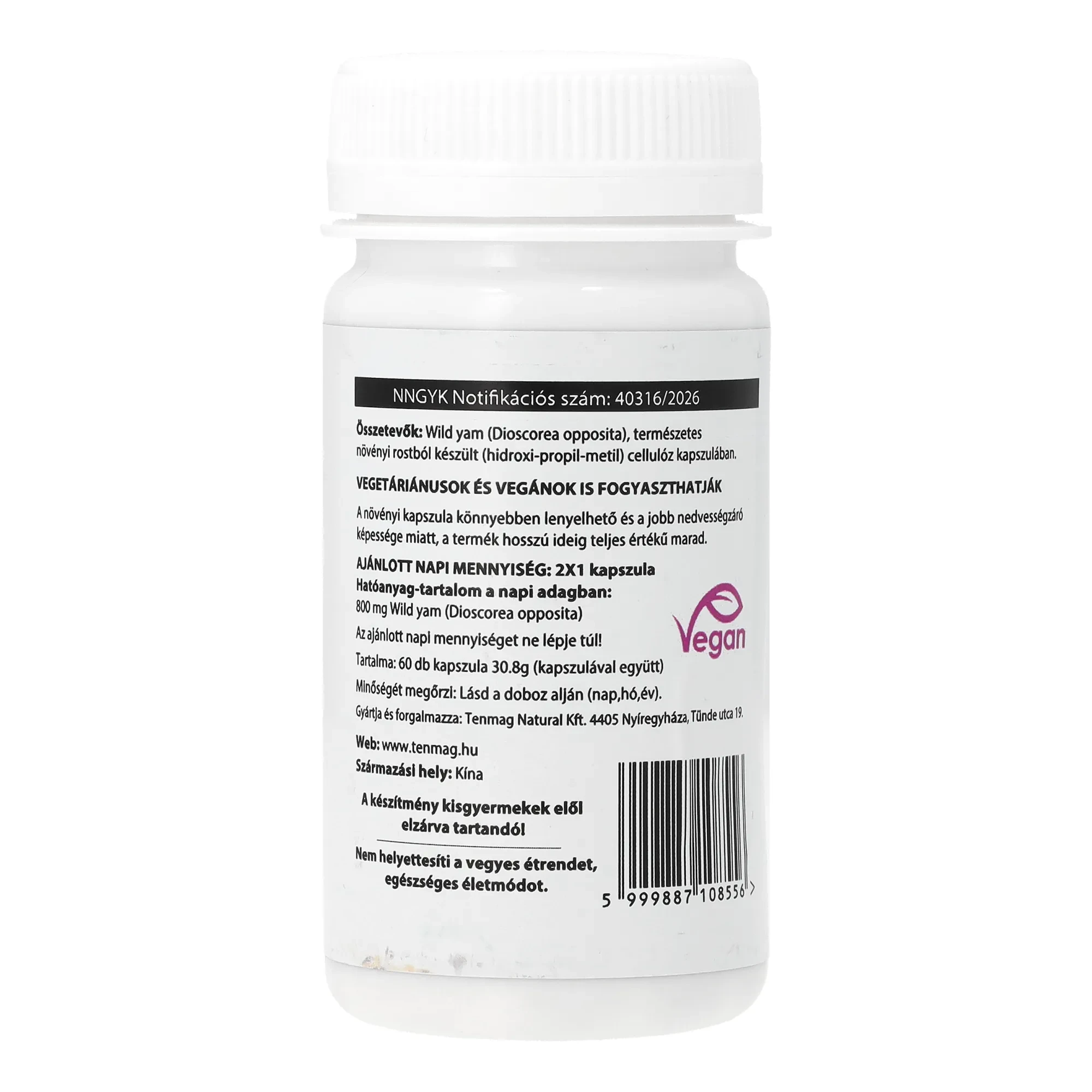 Tenmag Wild Yam Kivonat 400mg 60db