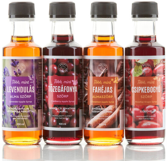 Bálint Több mint válogatás 4x 100 ml Mix 2(levendulás alma,tőzegáfonya,fahéjas alma,csipkebogyó szörp)