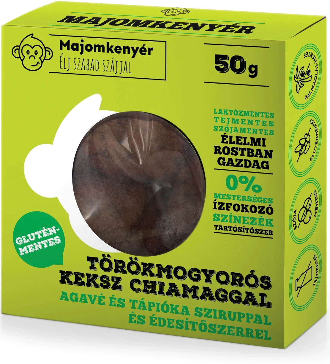 Majomkenyér törökmogyorós chia magos paleokeksz 50g