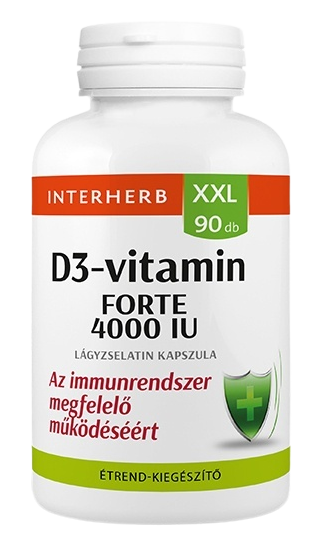 Interherb XXL D3-vitamin Forte 4000 IU 90 db kapszula