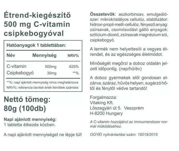 Vitaking C-500 Vitamin TR Time 100 db